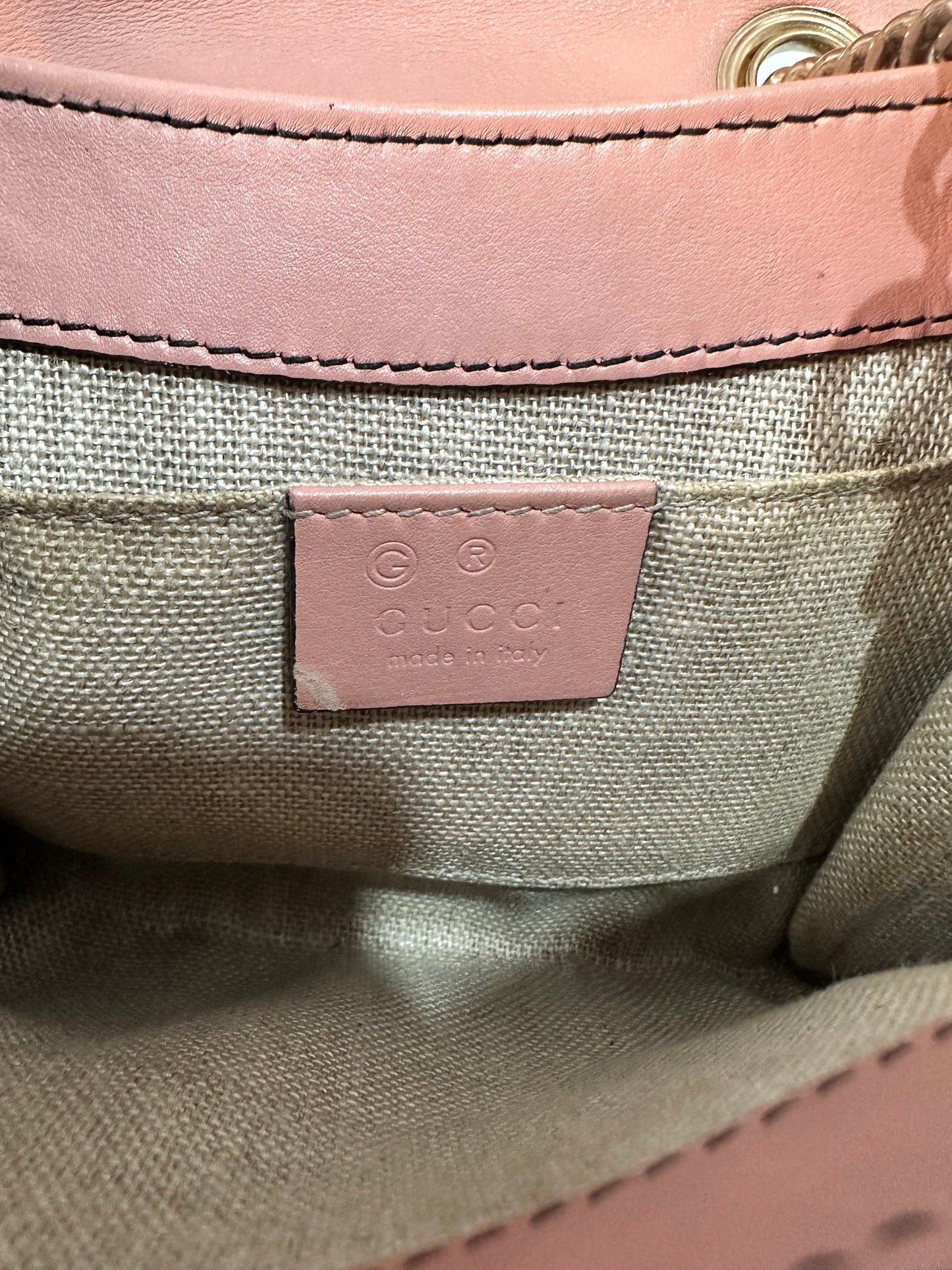 GUCCI
Pink Micro Guccissima Leather Emily Small Shoulder Bag
