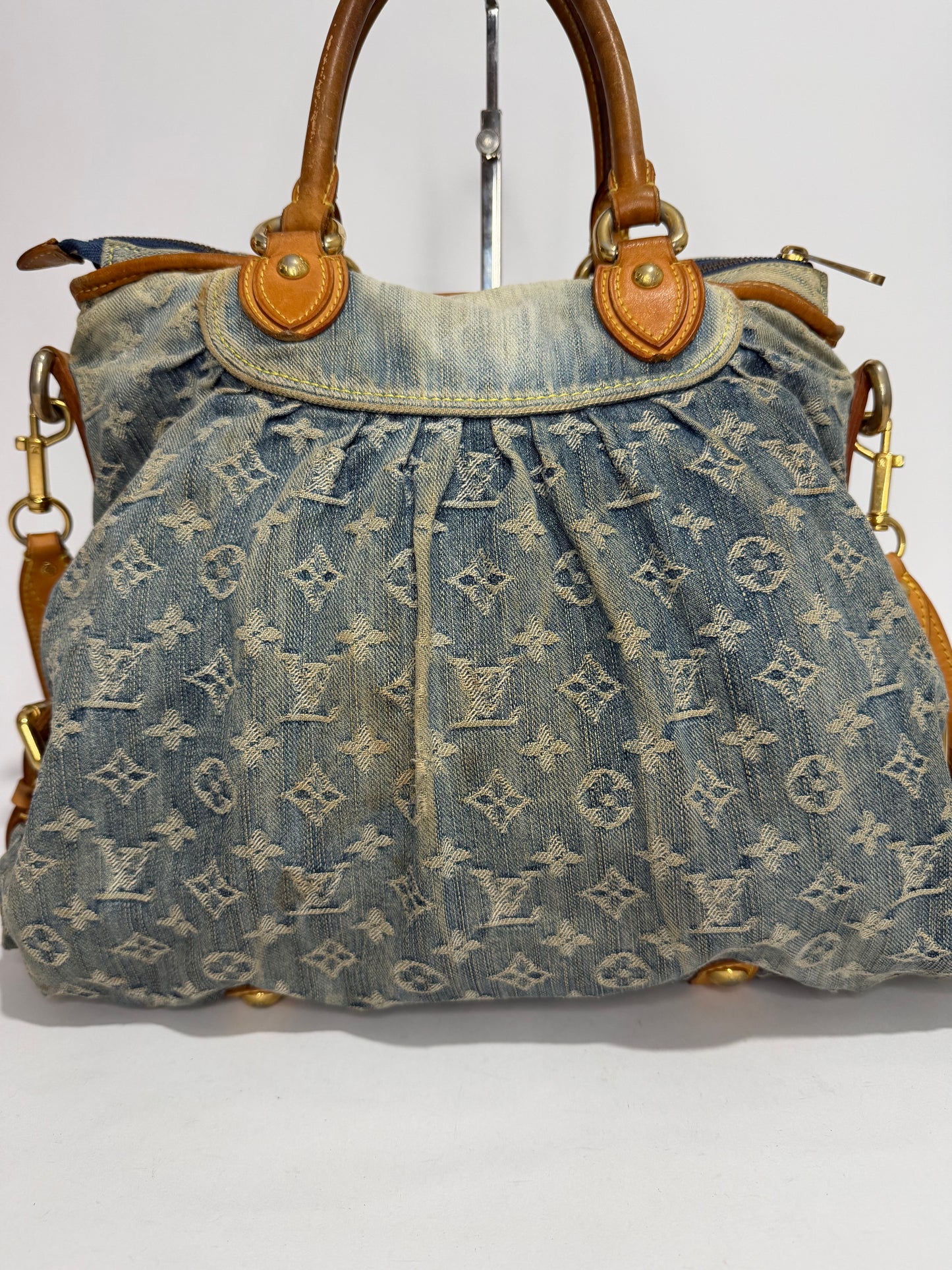 Louis Vuitton Blue Monogram Denim Neo Cabby MM Bag