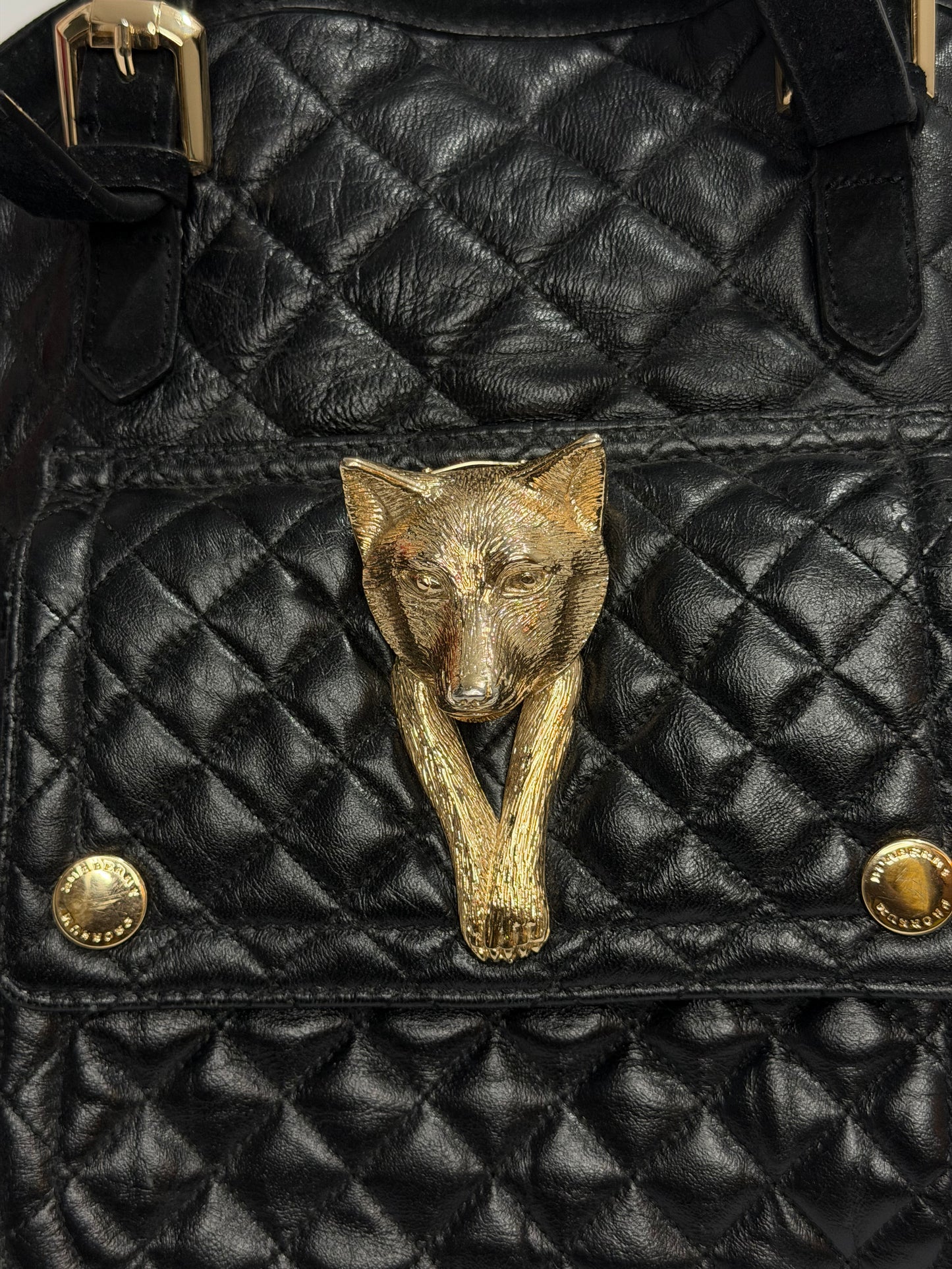 BURBERRY
Prorsum Black Quilted Nappa Leather Country Animal Orchard Bag