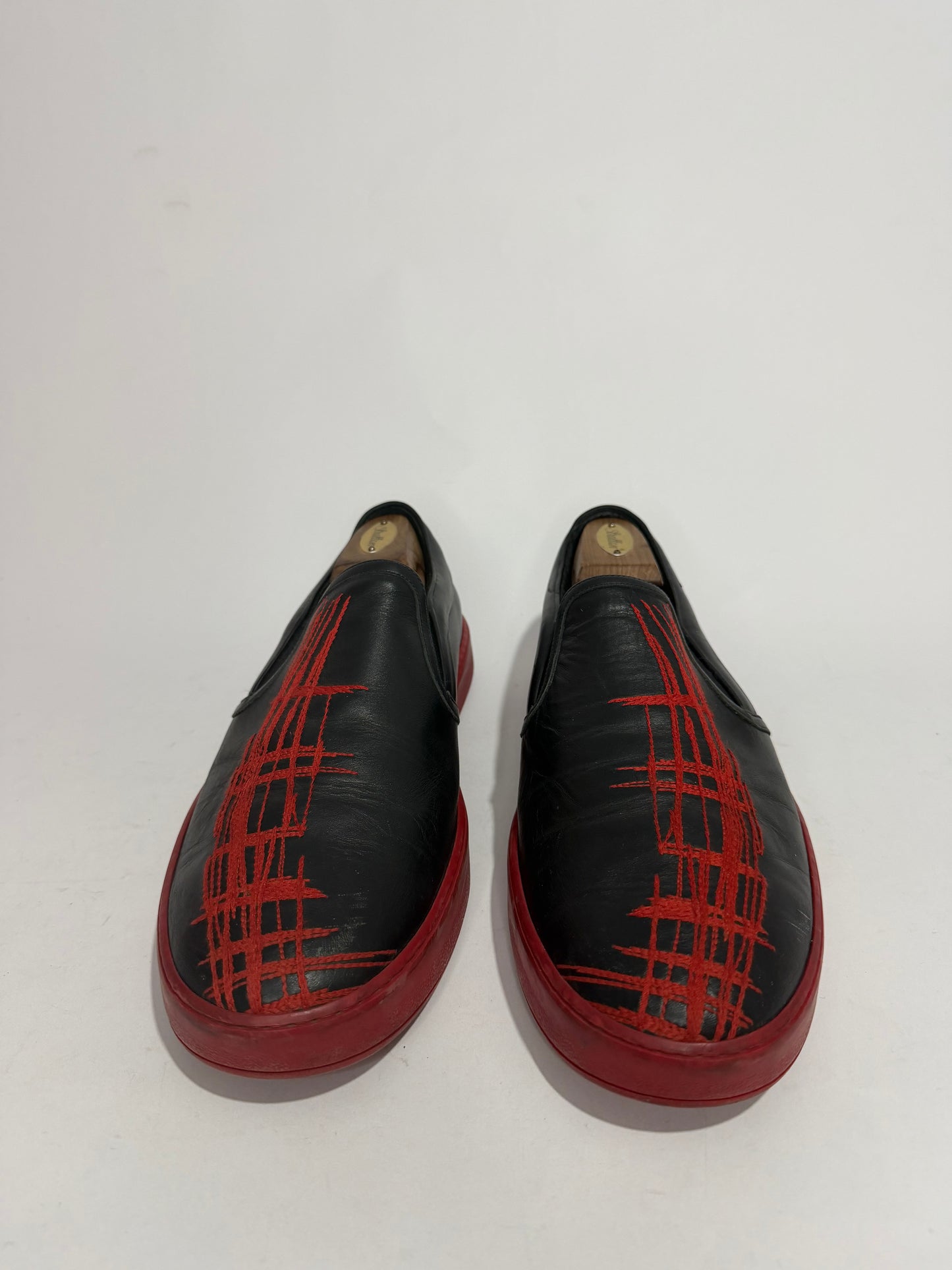 Dior Homme “Scream” Leather Slip-On Sneakers Black/Red – Men’s EU 45/ 11 UK/ 12 US