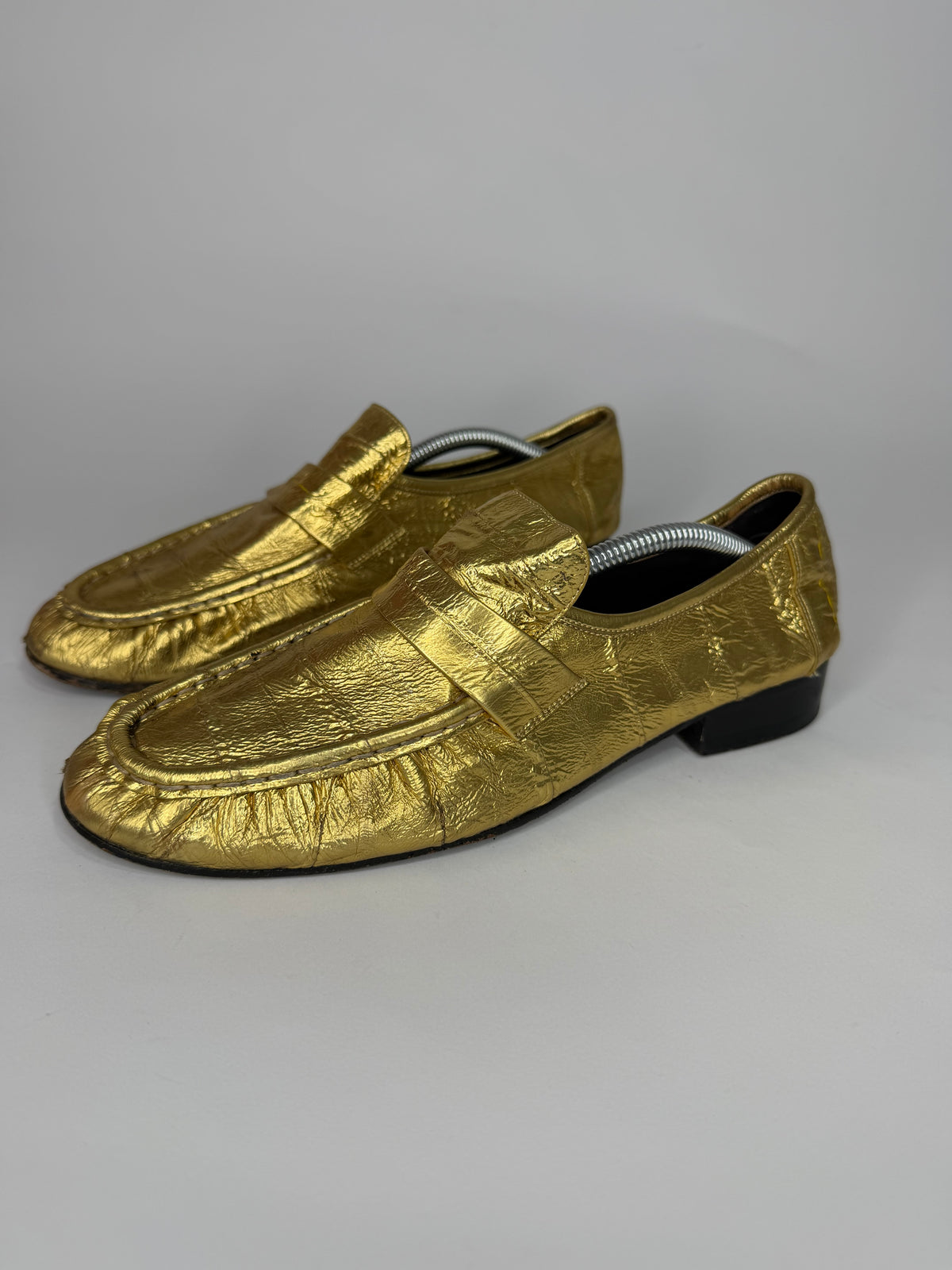The Row Gold
Eel Skin Loafers 
Women's Size 39 EU/9 US / 6 UK