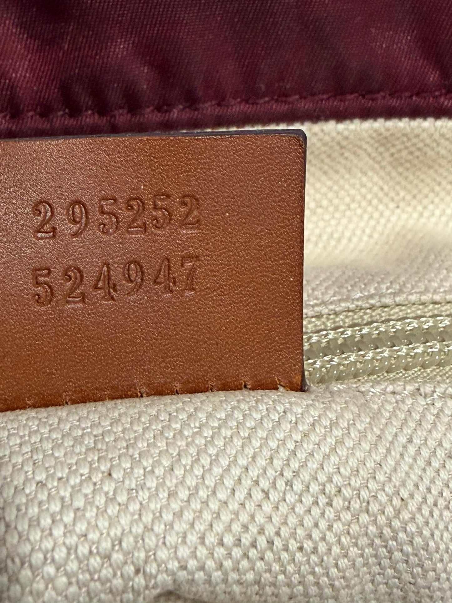 Gucci Burgundy GG Nylon Tote Bag with Leather Handles