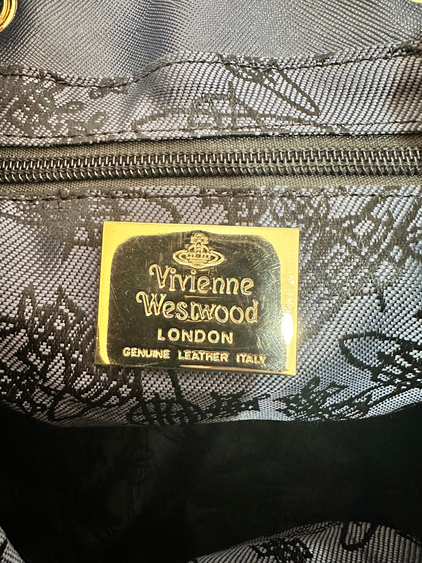 Vivienne Westwood Blue Leather Orb Backpack