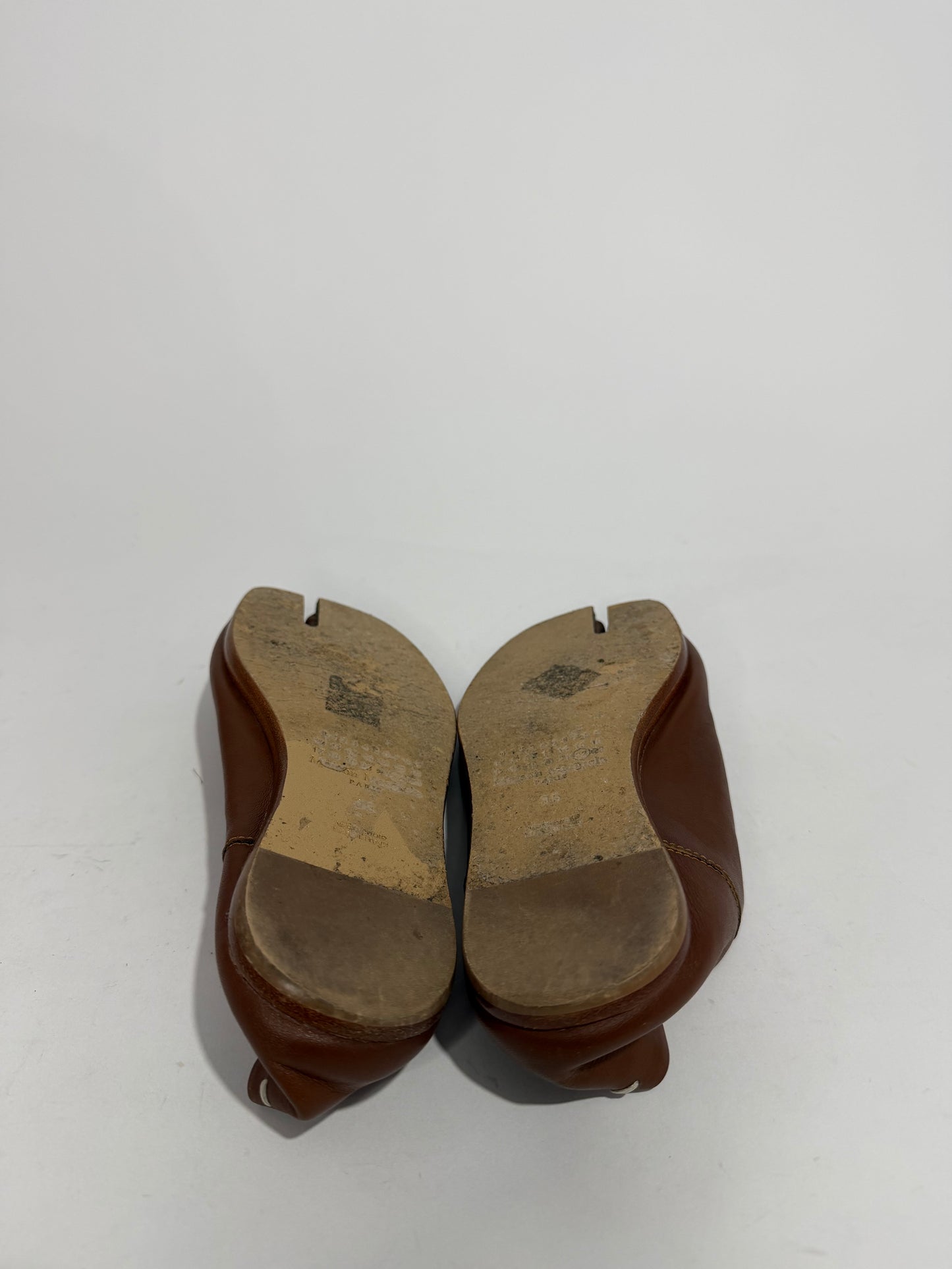 Maison Margiela Brown Leather Tabi babouche shoes