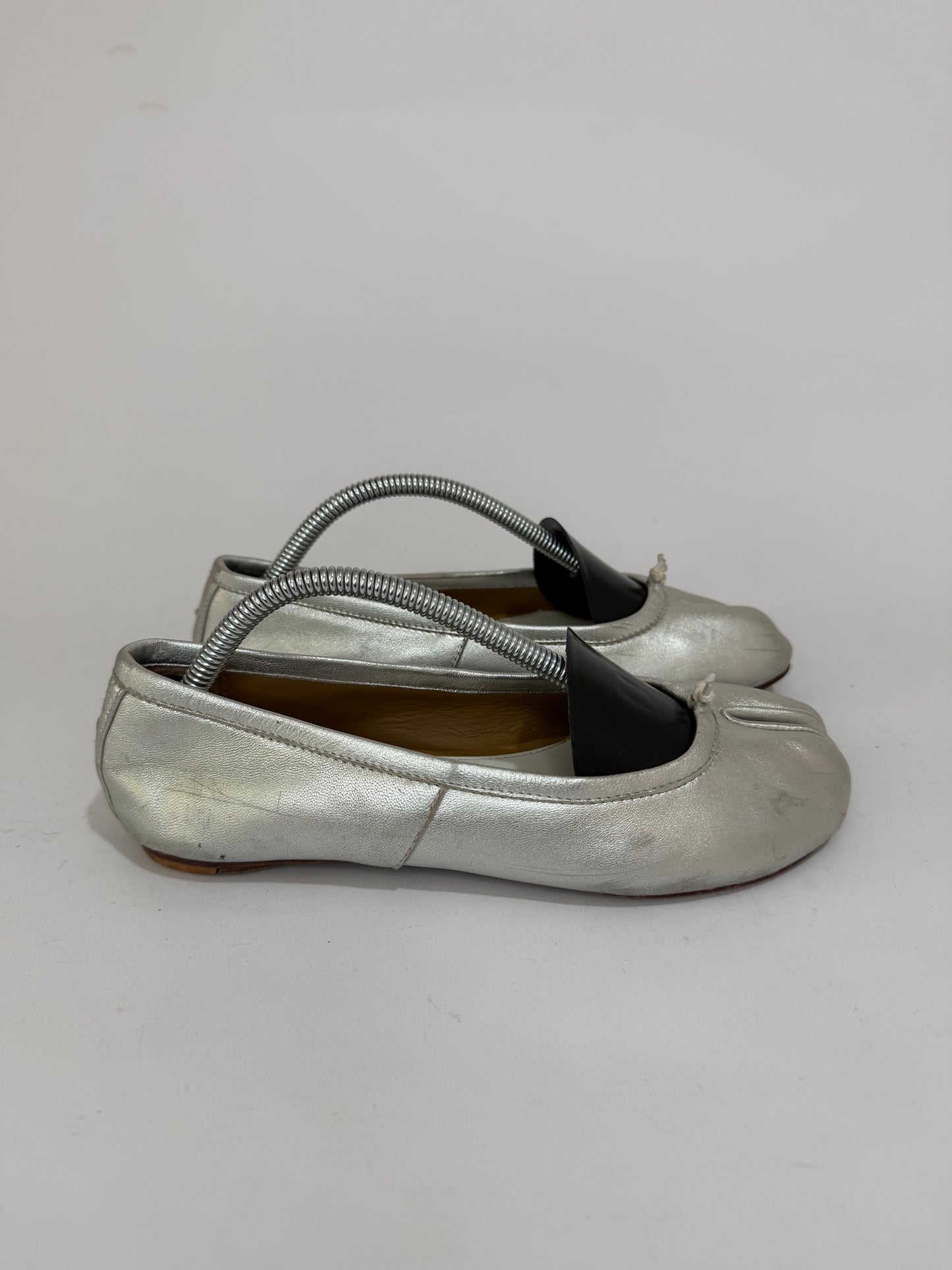 Maison Margiela Silver Tabi Ballerina Flats Size 36 EU/ 6 US/ 3UK