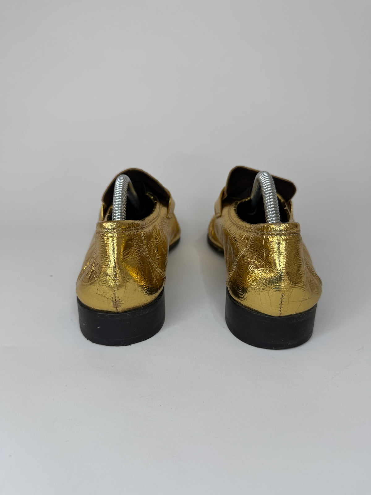 The Row Gold
Eel Skin Loafers 
Women's Size 36 EU/6 US / 3 UK
