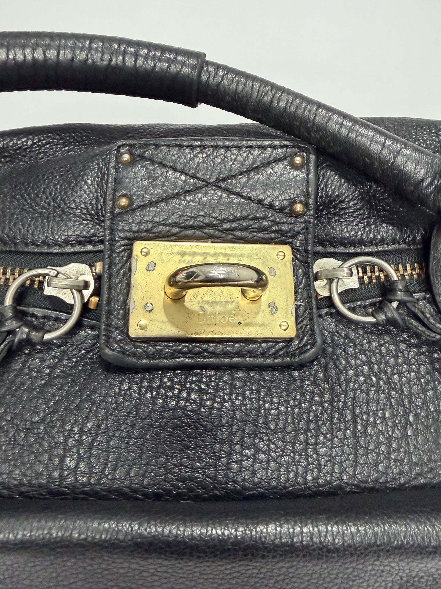 CHLOE Moka Leather Large Paddington Satchel Bag