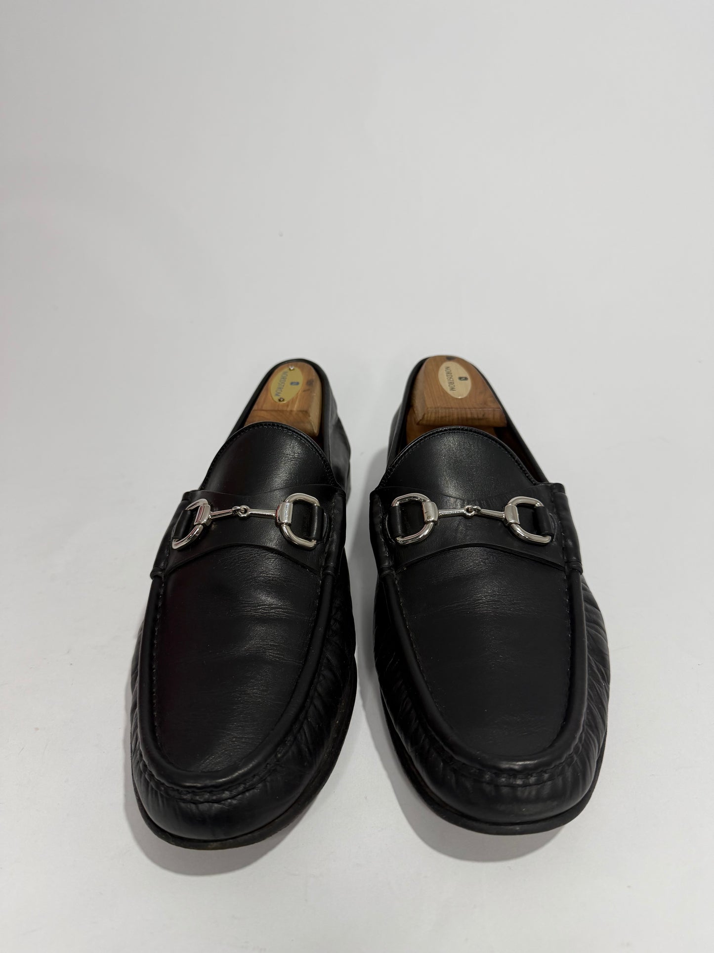 Gucci Black Leather Horsebit Slip On Loafers Size 8 UK/ 9US