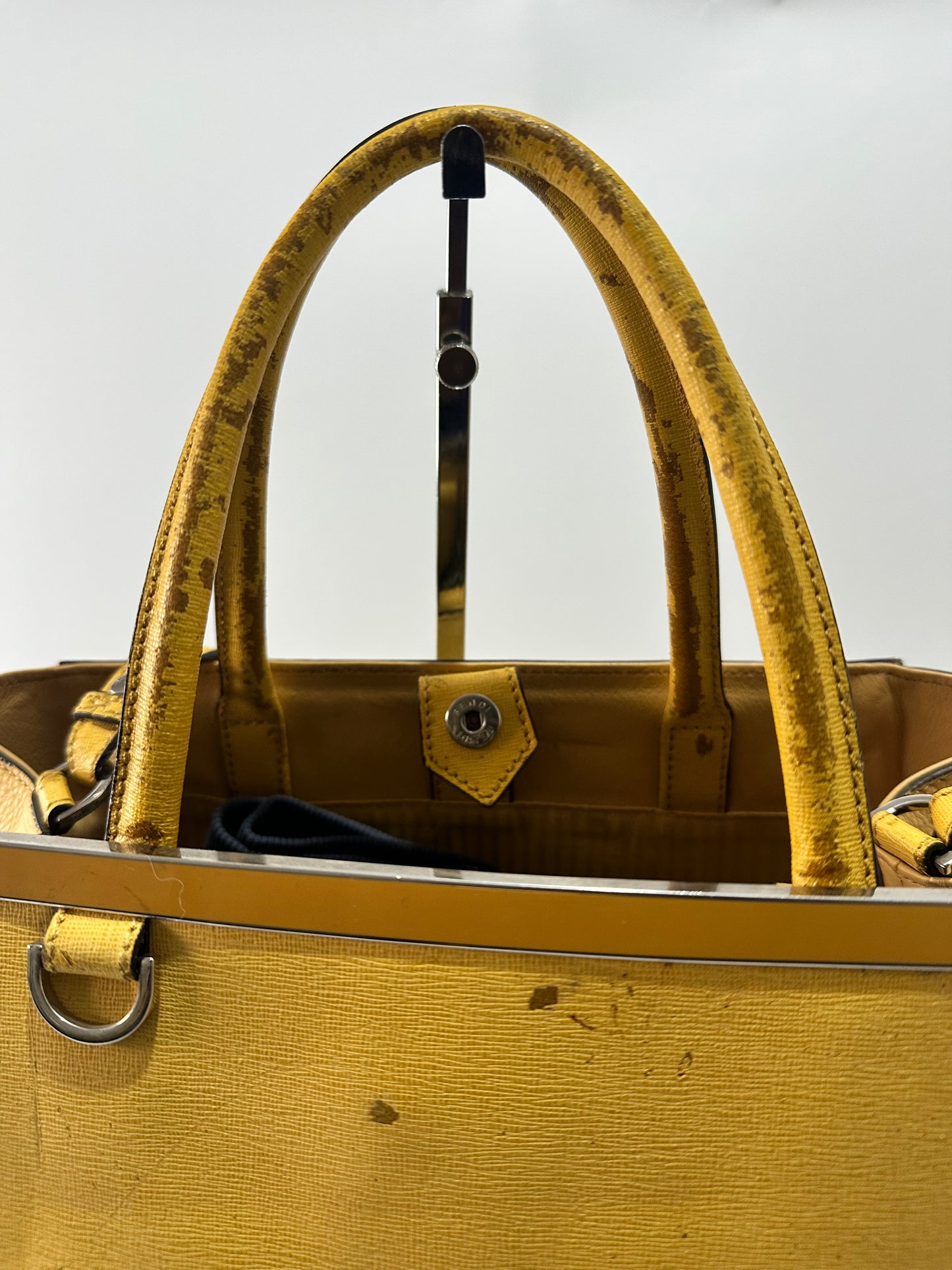 Fendi Yellow Leather Medium 2jours Tote