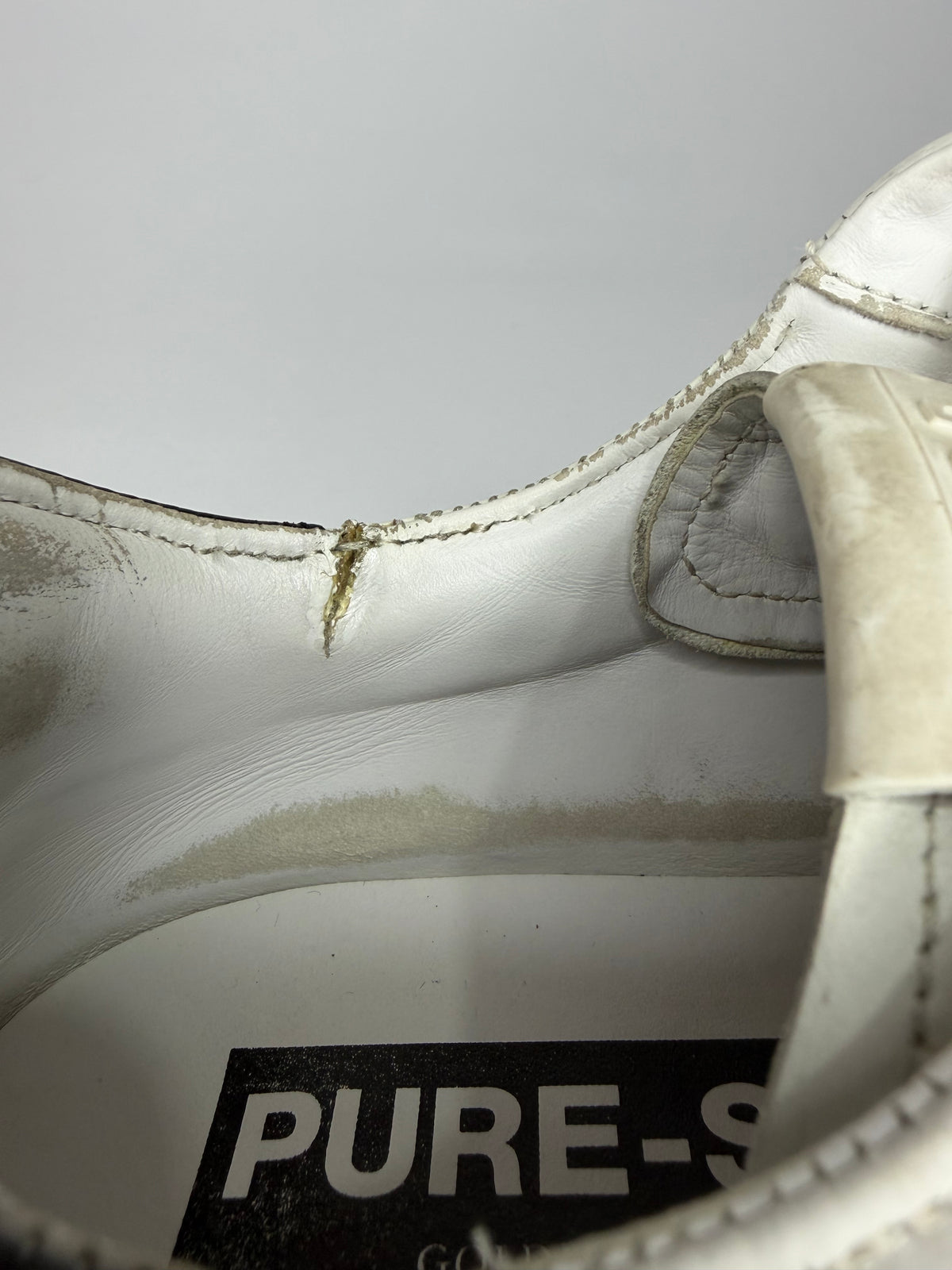 Golden Goose PureStar Size 43 White/Black Leather Low Top Sneakers