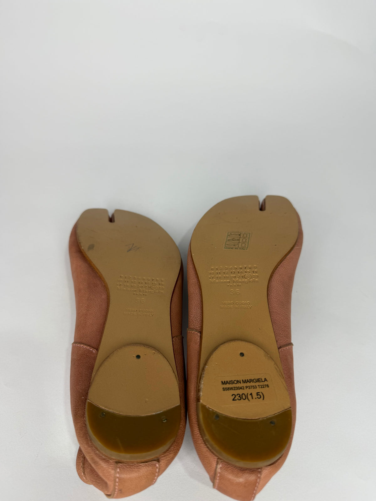 Maison Margiela Tabi Ballet Flats Brown Leather Split-Toe EU 36 / 6 US/ 3 UK