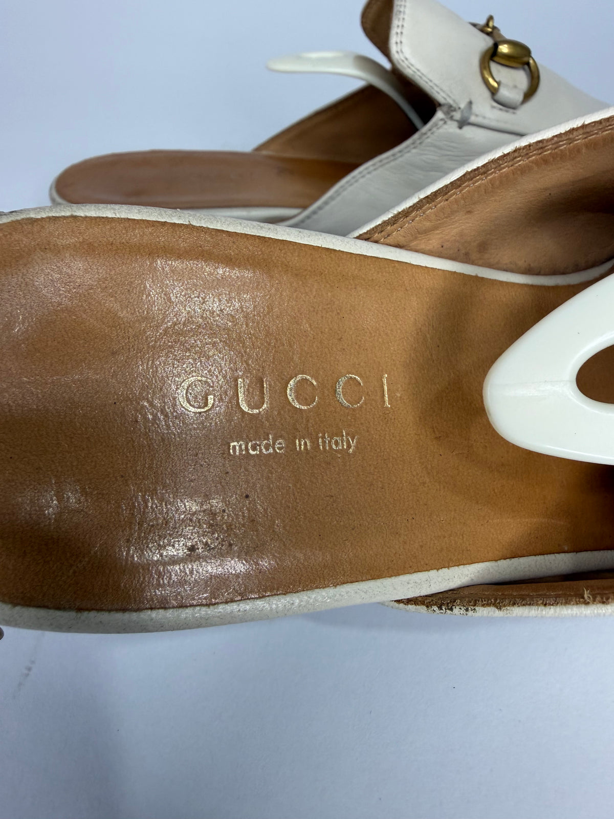 Gucci White Leather Princetown Mules Loafers Size 36 EU/ 3 UK/ 6 US