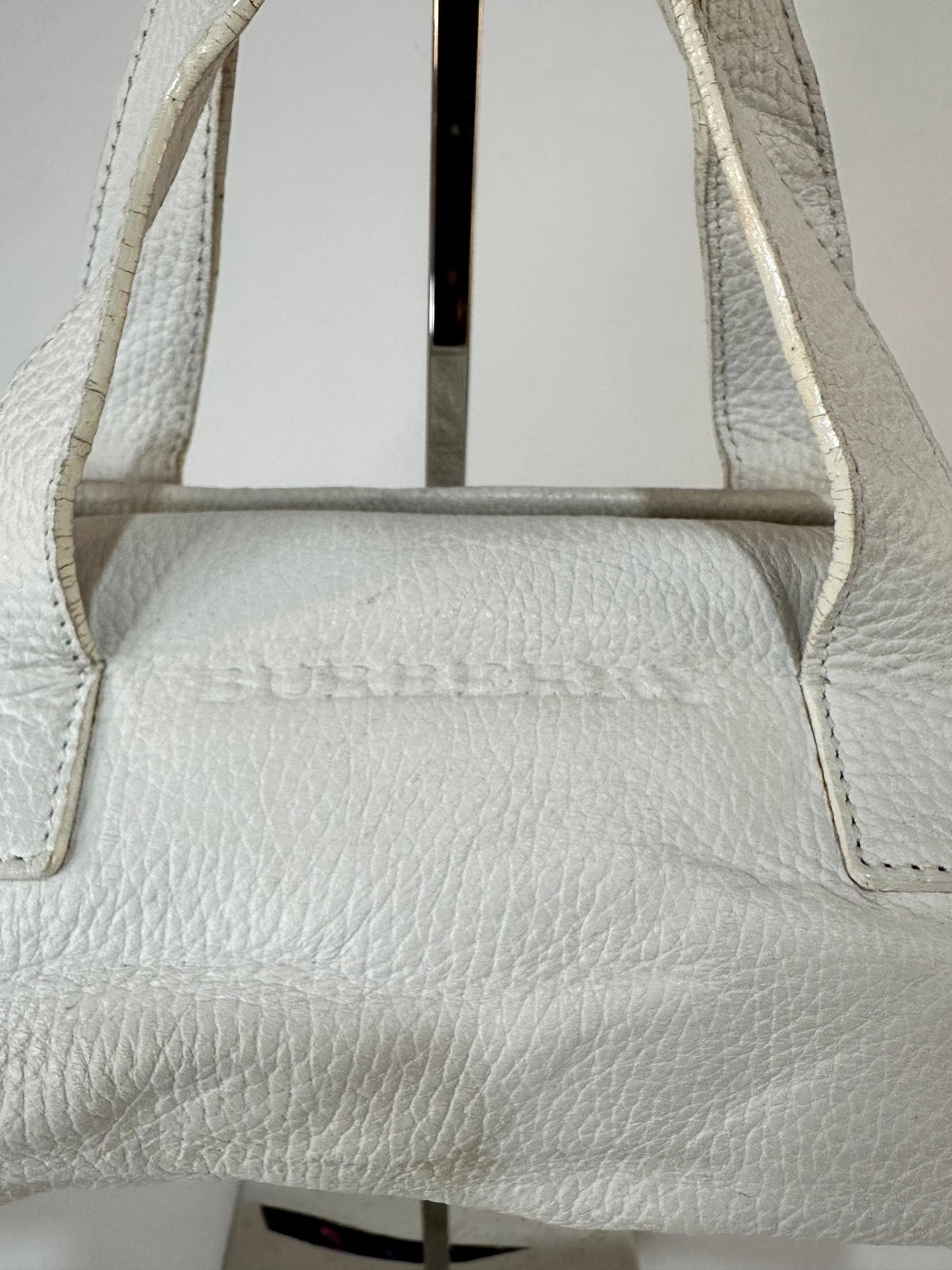 Burberry white Leather Top handle Bag