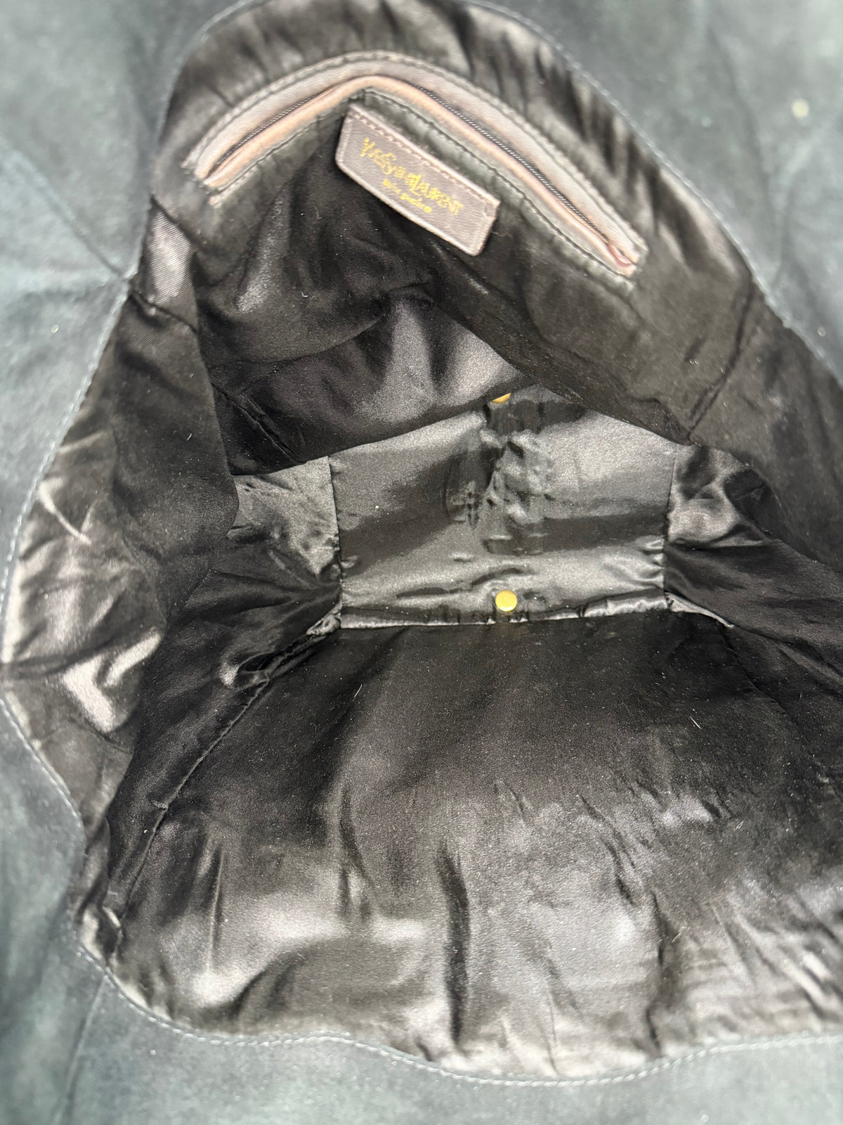 YVES SAINT LAURENT
Black Patent Leather Large Downtown Tote Bag