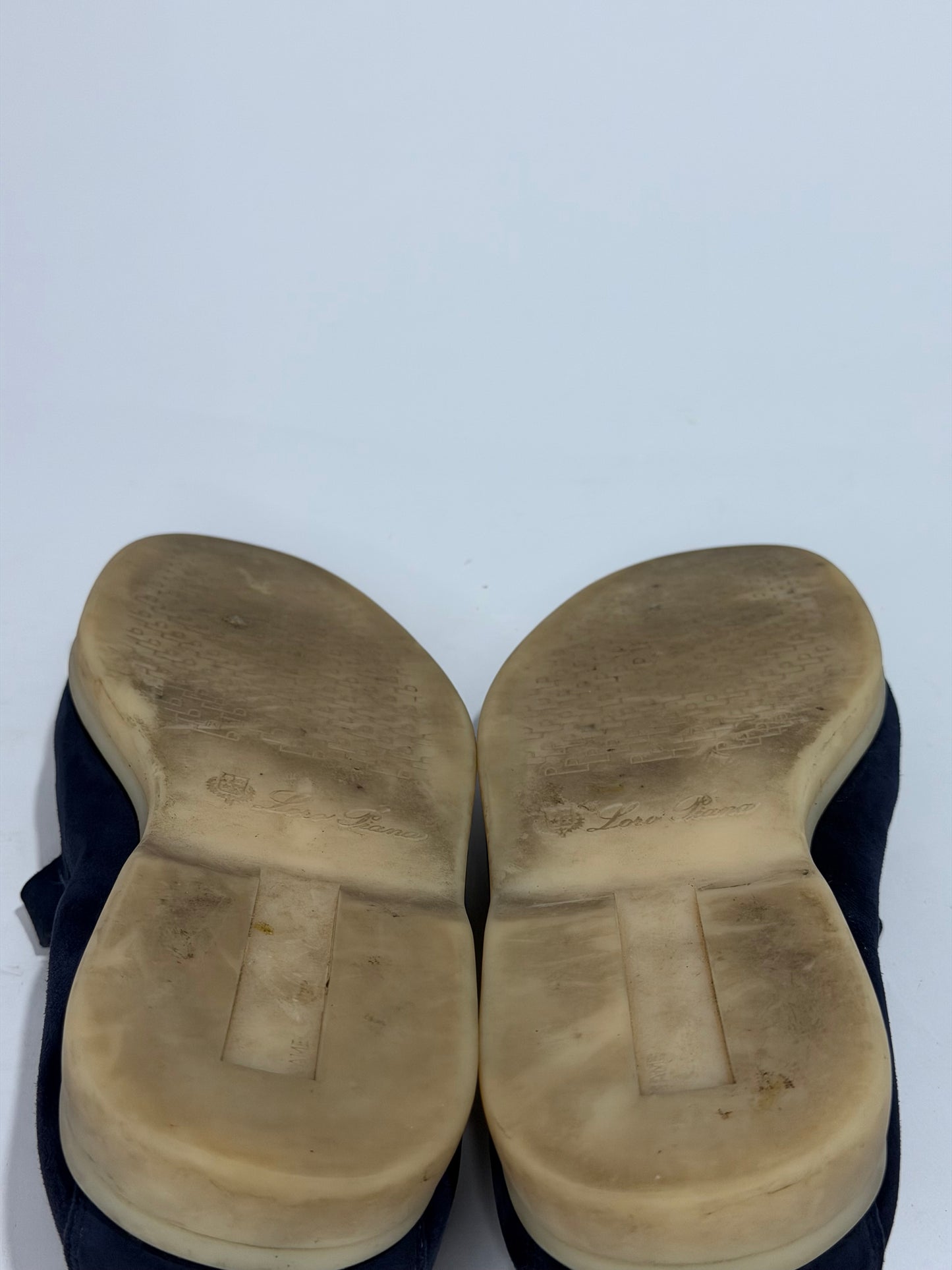 Loro Piana Navy Blue Suede Summer Charms Walk Loafers Size 40 EU/ 10 US
