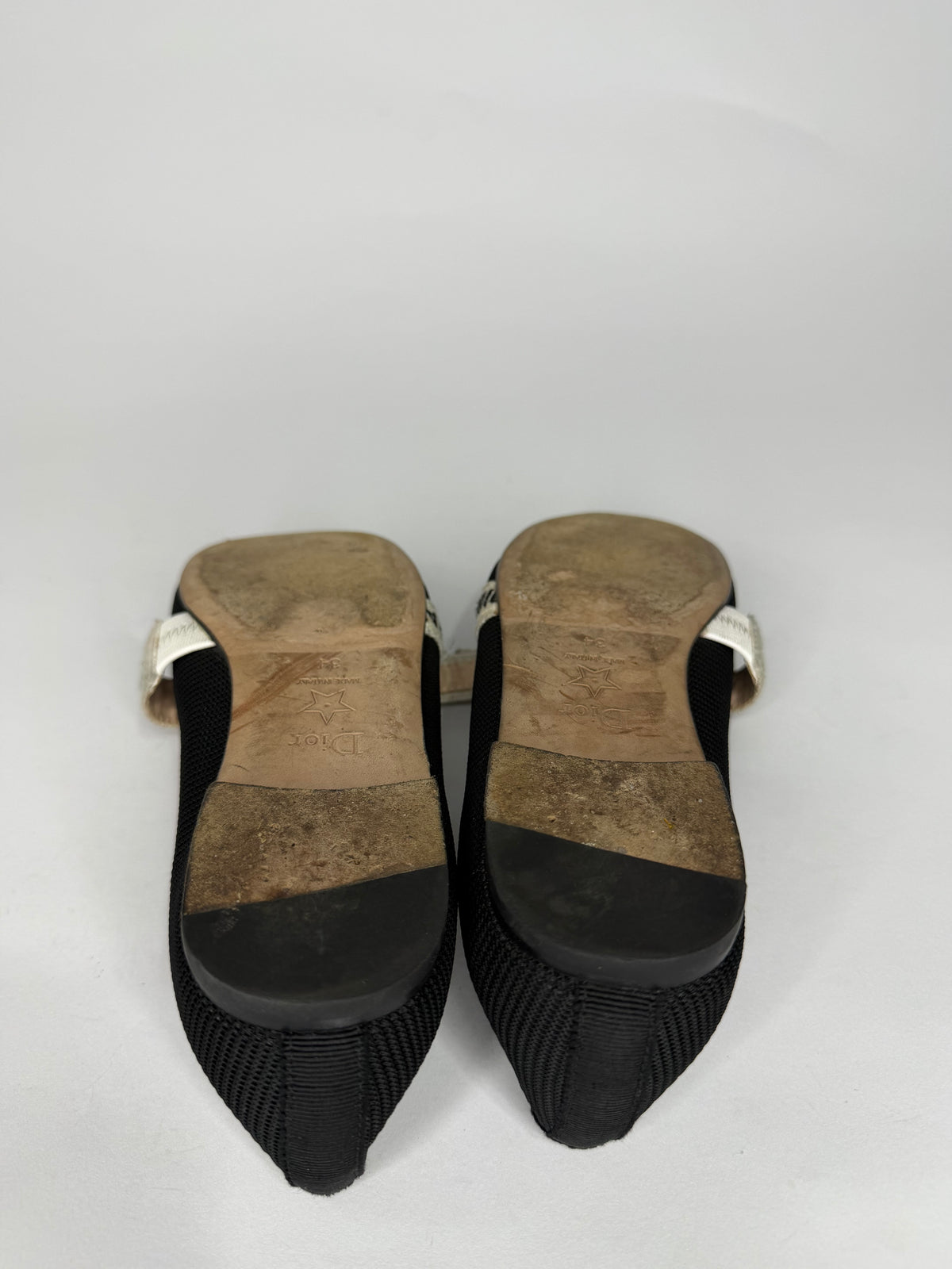 Dior Black Technical Fabric Miss J'Adior Ballerina Flats Size 34 EU