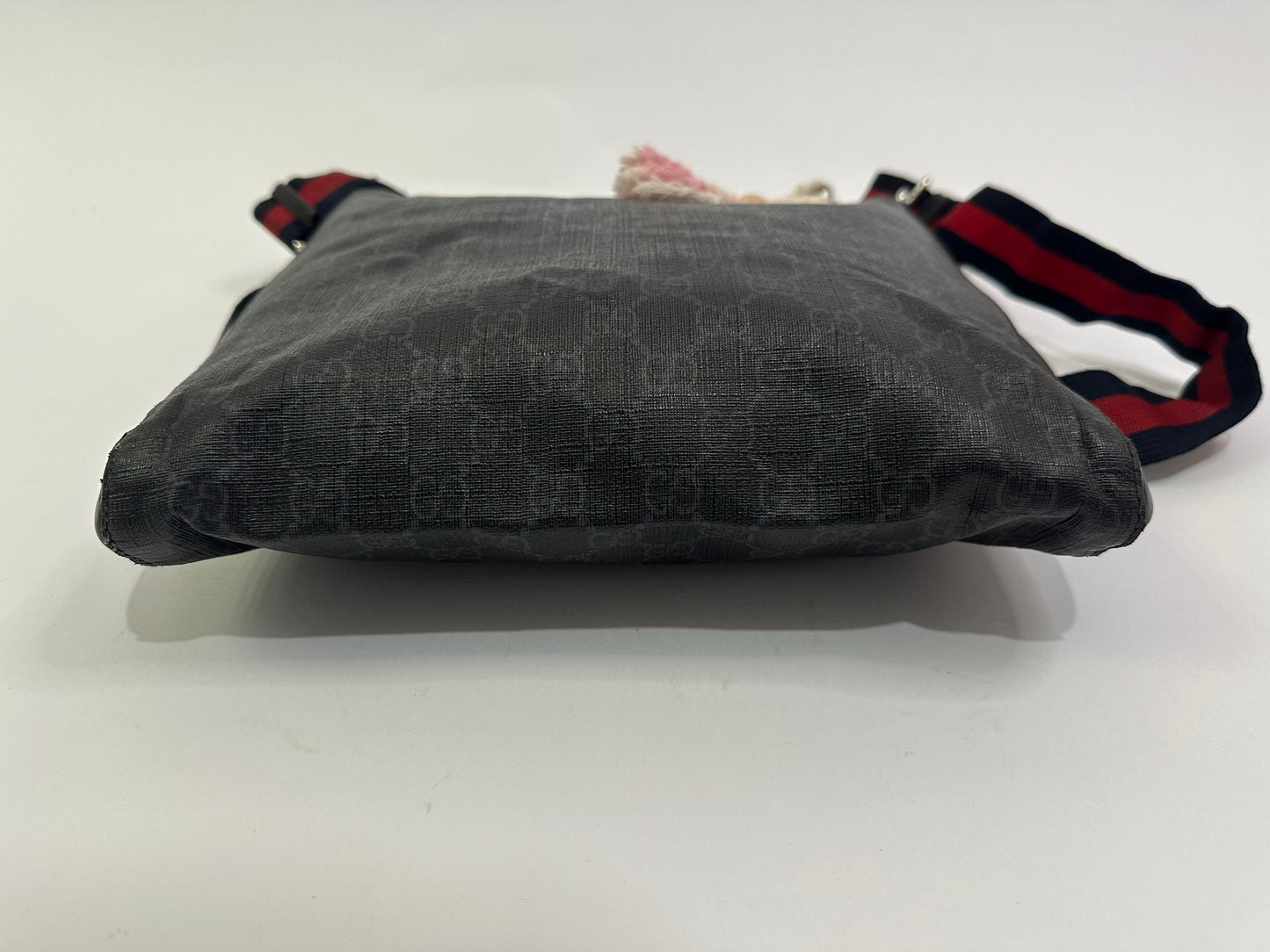 GUCCI GG Supreme Monogram Appia Calfskin Web Messenger Bag