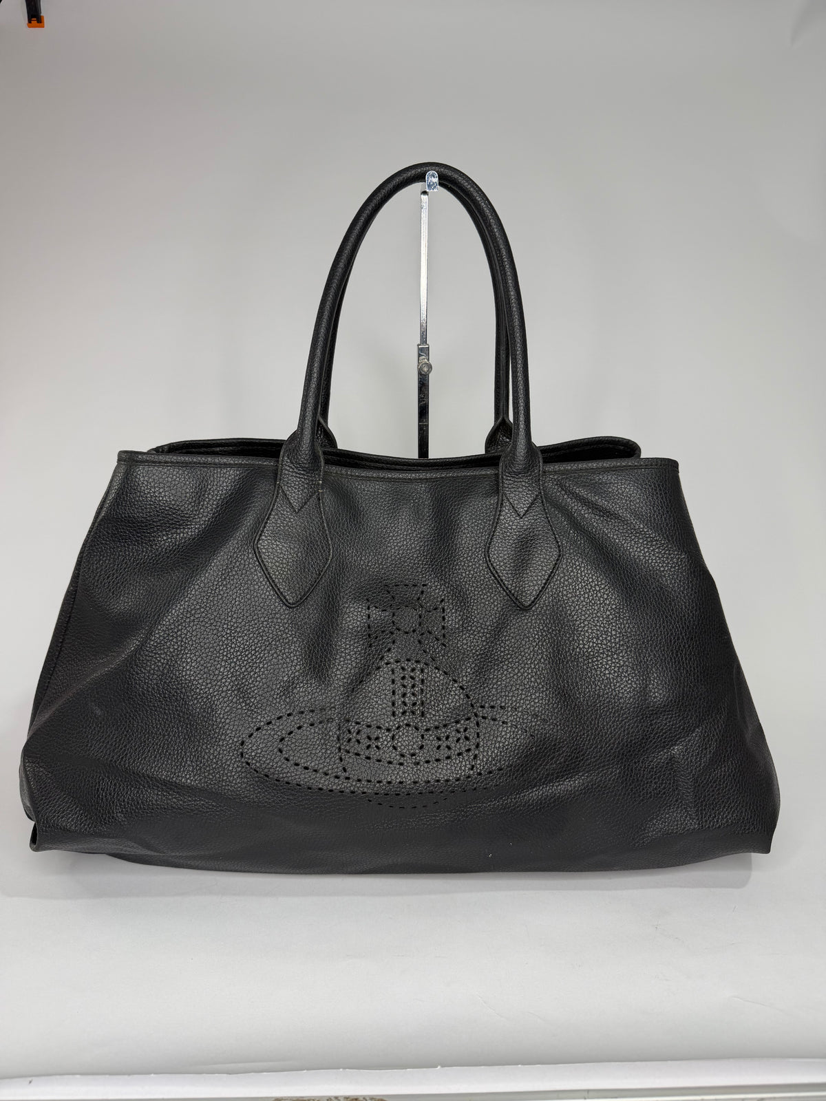 VIVIENNE WESTWOOD Black Leather Large Yasmine Tote