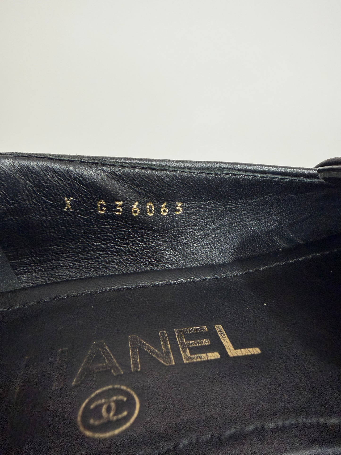 Chanel Black Leather Metal CC Slip On Loafers Size 35.5EU/5.5 US