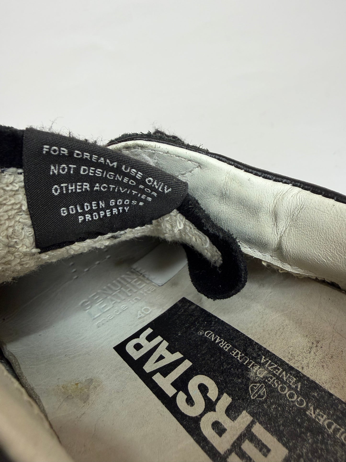 Golden Goose Super Star Black Leather and Suede Lace Up Sneakers Size 40 EU/ 8 US / 7 UK