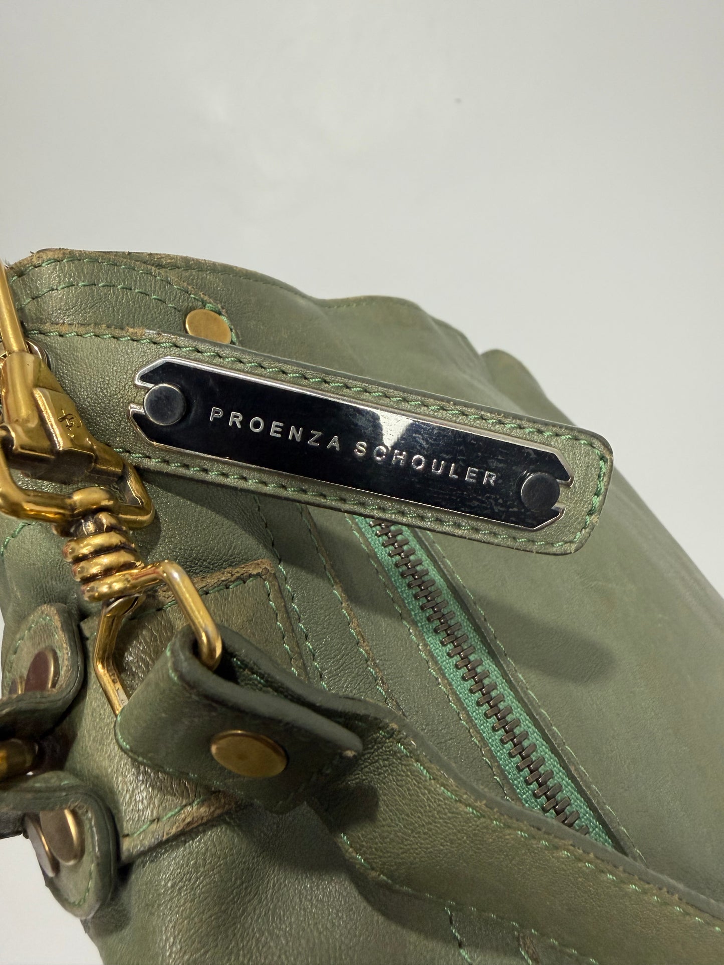 PROENZA SCHOULER  Lambskin Medium PS1 Satchel Dove Green