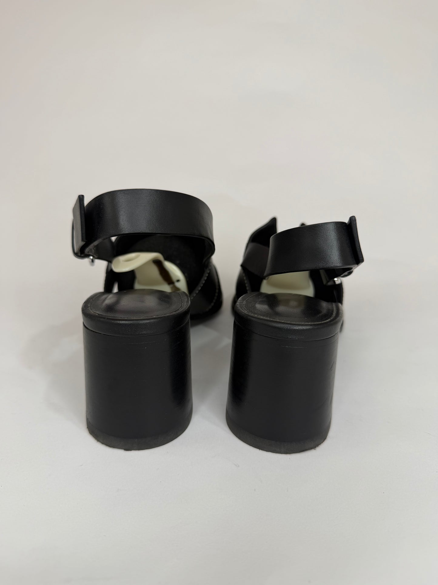 Hermes Black Leather Eris Slingback Sandals Size 38 EU/ 8 US / 5 UK