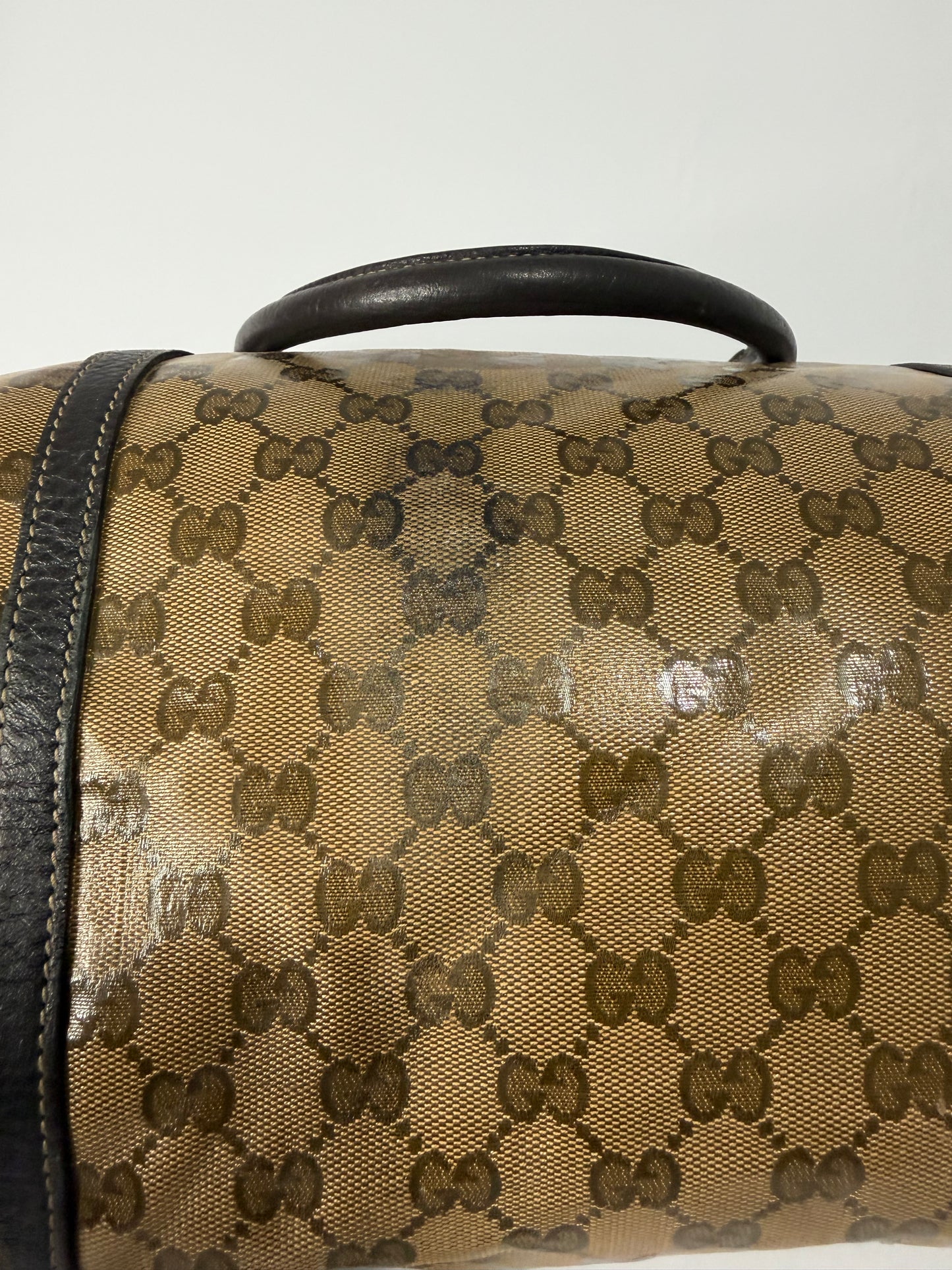 GUCCI
Beige/Ebony 'GG Crystal' Coated Canvas Joy Large Tote Bag