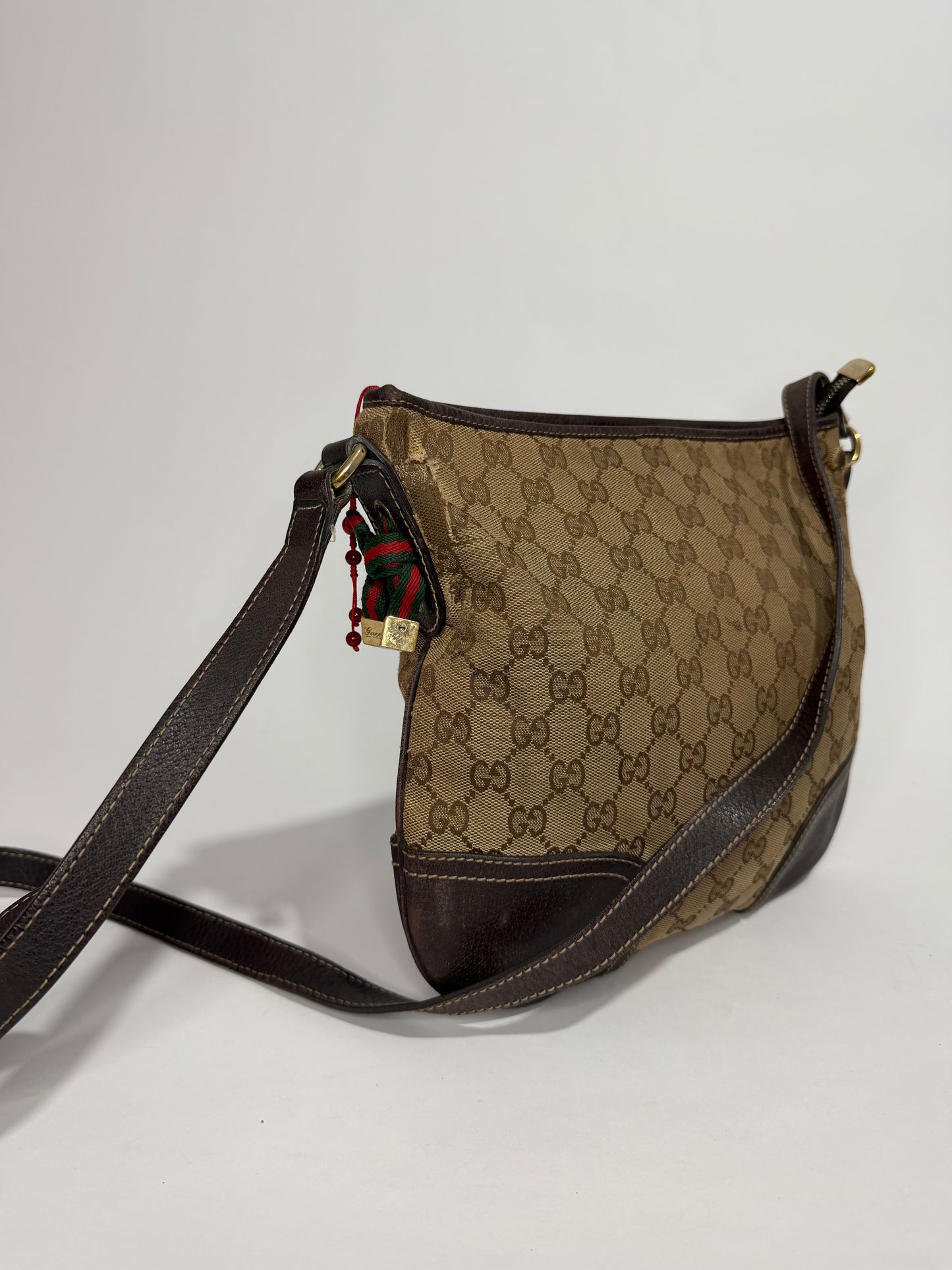 Gucci Beige/Brown GG Canvas and Leather Mayfair Bow Crossbody Bag