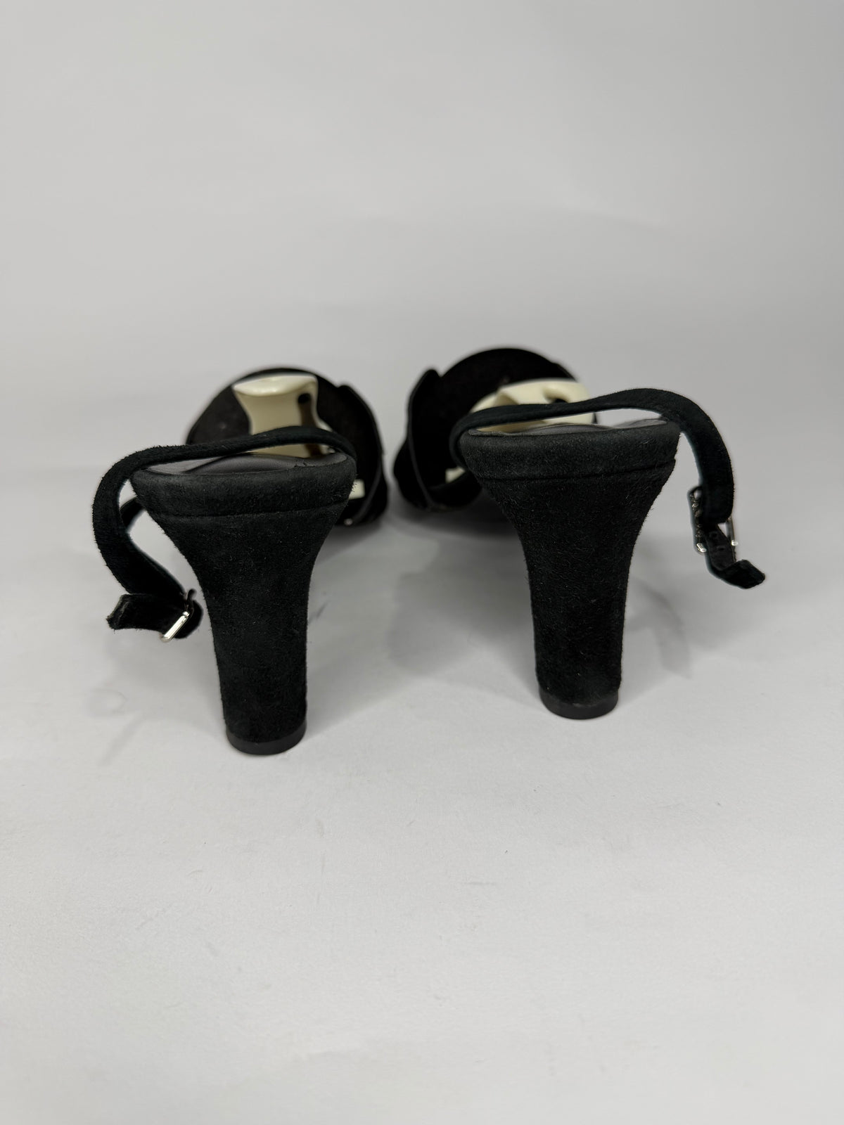 Hermes Heden 80 Black Suede sandal