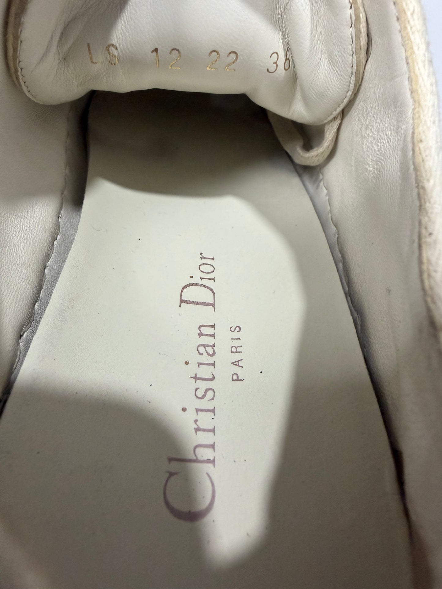 Dior Navy Blue/Off-White Oblique Fabric Walk'n'Dior Platform Sneakers Size 36 EU/ 6 US