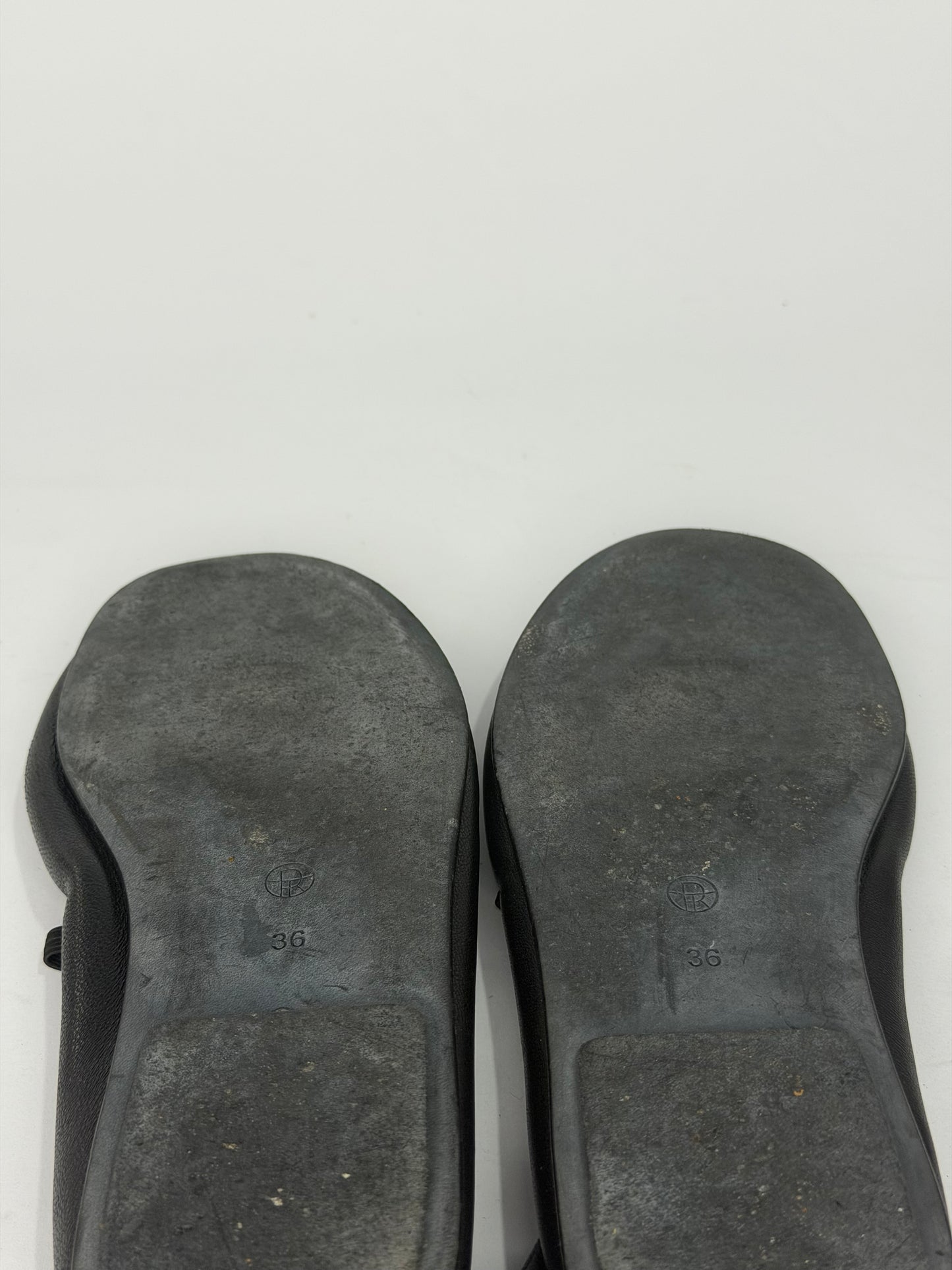 The Row Black Leather Elastic Ballet Slipper Size 36 EU/ 6 US/ 3 UK