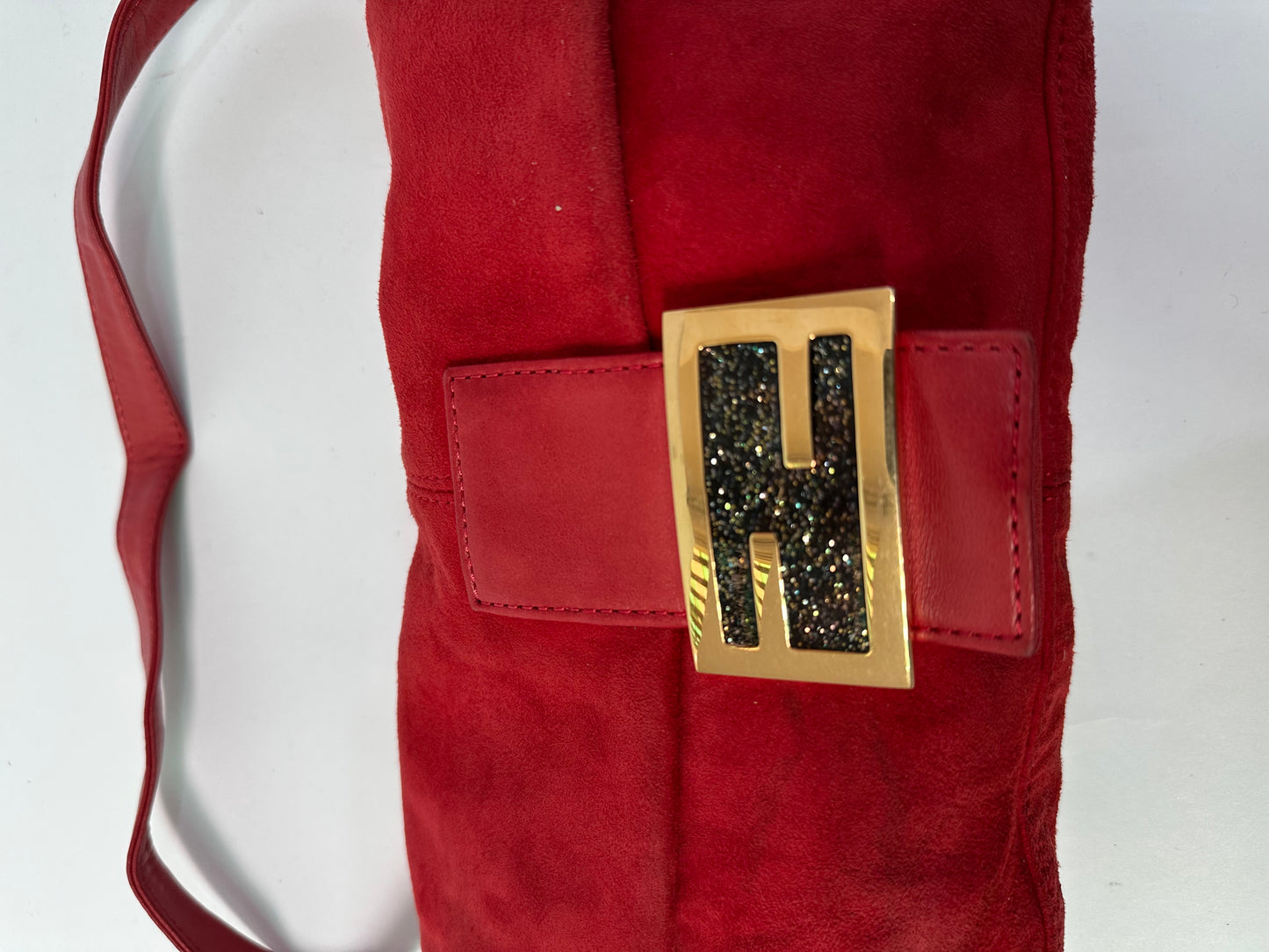 FENDI
Red Suede Baguette Bag