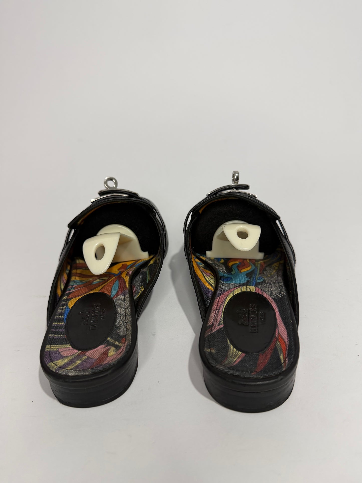 Hermes Black Calf Leather Oz Mule Size 40.5 EU/ 10.5 US/ 7.5 UK