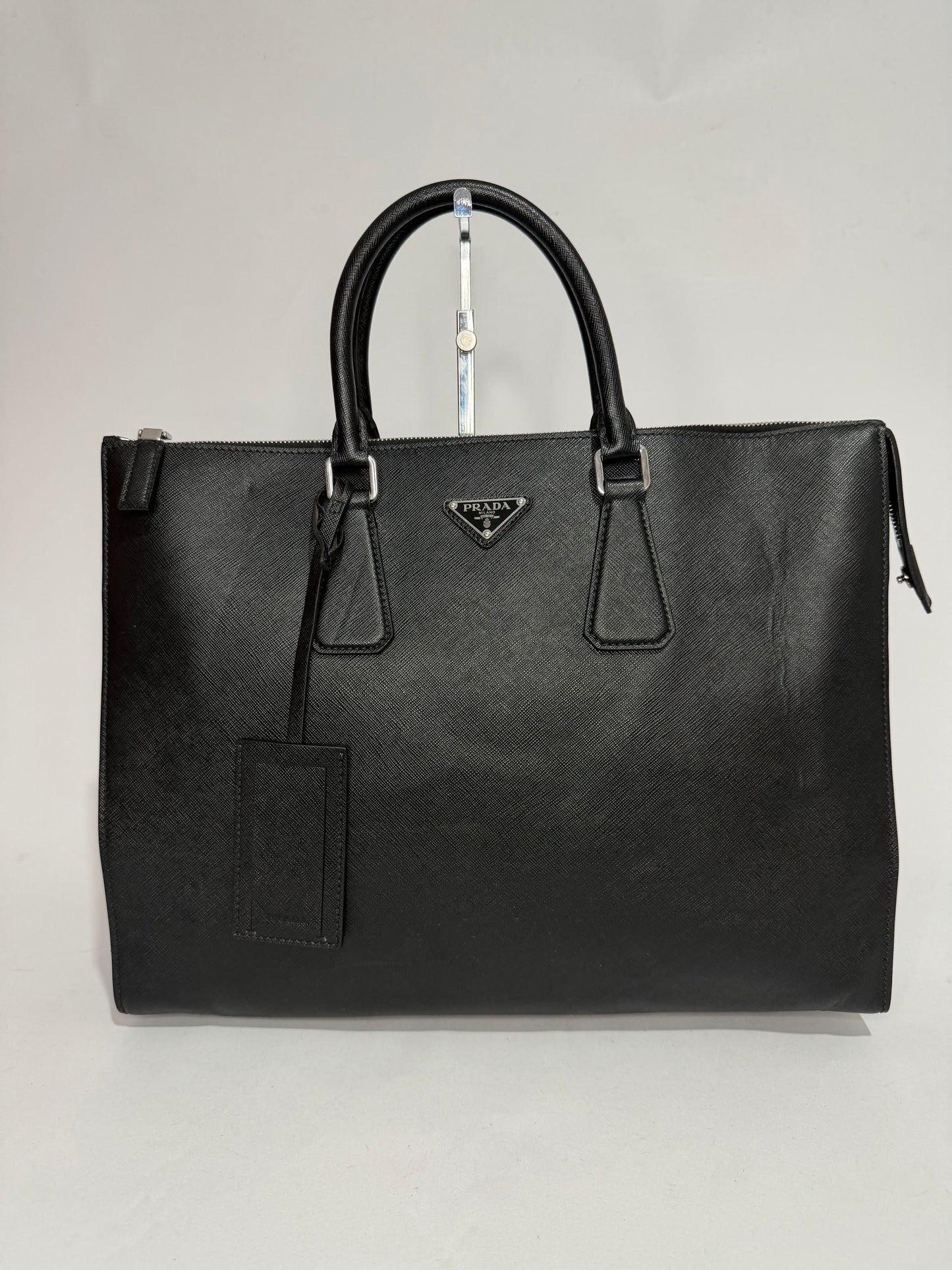 Prada Black Saffiano Leather Large Tote Bag / Briefcase