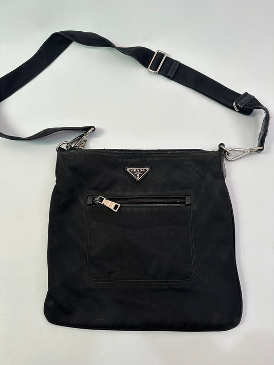 PRADA Tessuto Nylon Crossbody Bag Black