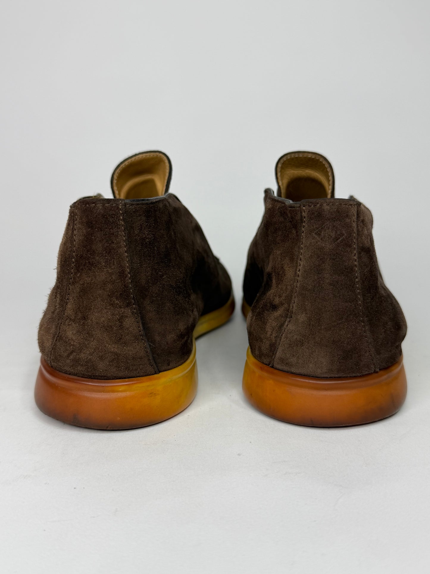 Loro Piana Open Walk Dark Brown Suede Ankle Length Boots