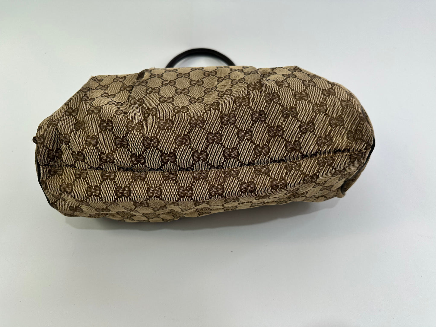 GUCCI Monogram Medium Sukey Shoulder Bag Brown