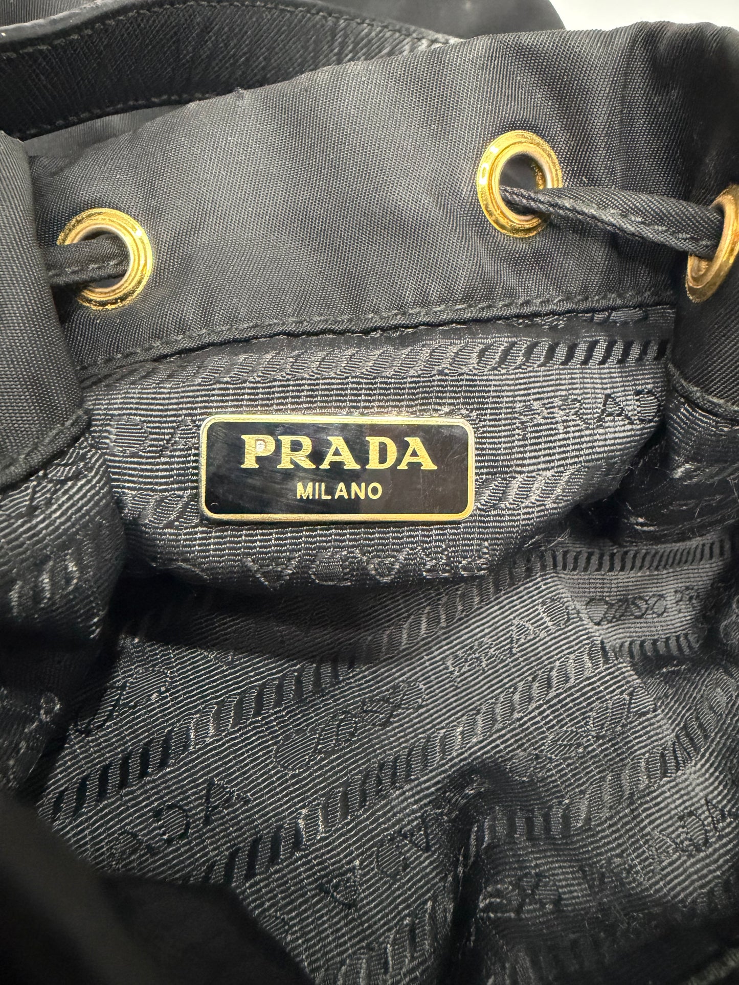 Prada Black Nylon Duet Top Handle Bag