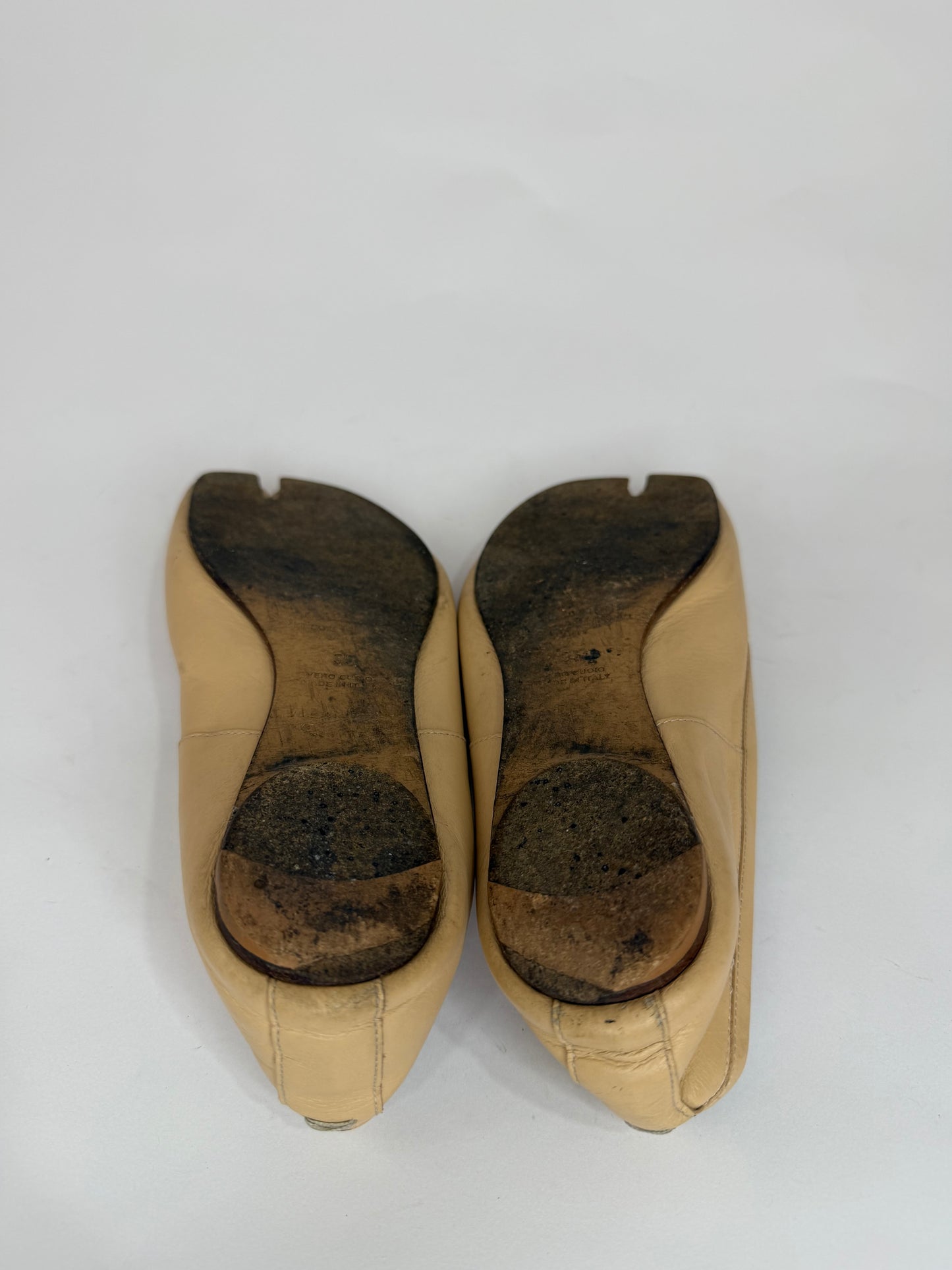 Maison Margiela Tabi Ballet Flats Brown Leather Split-Toe EU 35 / 5 US/ 2 UK