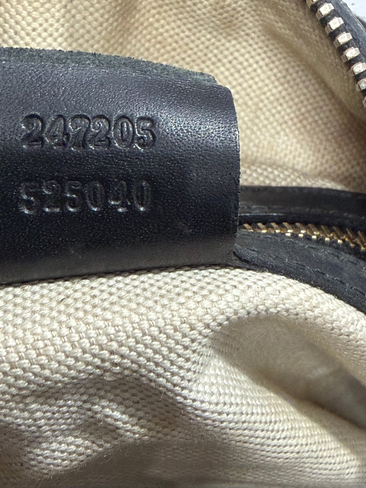 Gucci Black/Beige Diamante Canvas Medium Vintage Web Boston Bag
