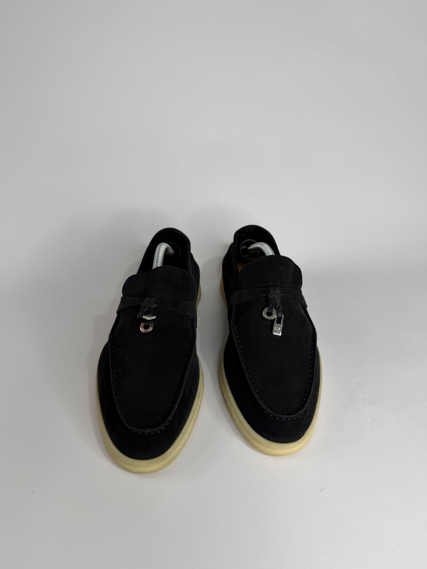 Loro Piana Navy Blue Suede Summer Charms Walk Loafers Size 37 EU/ 37 US