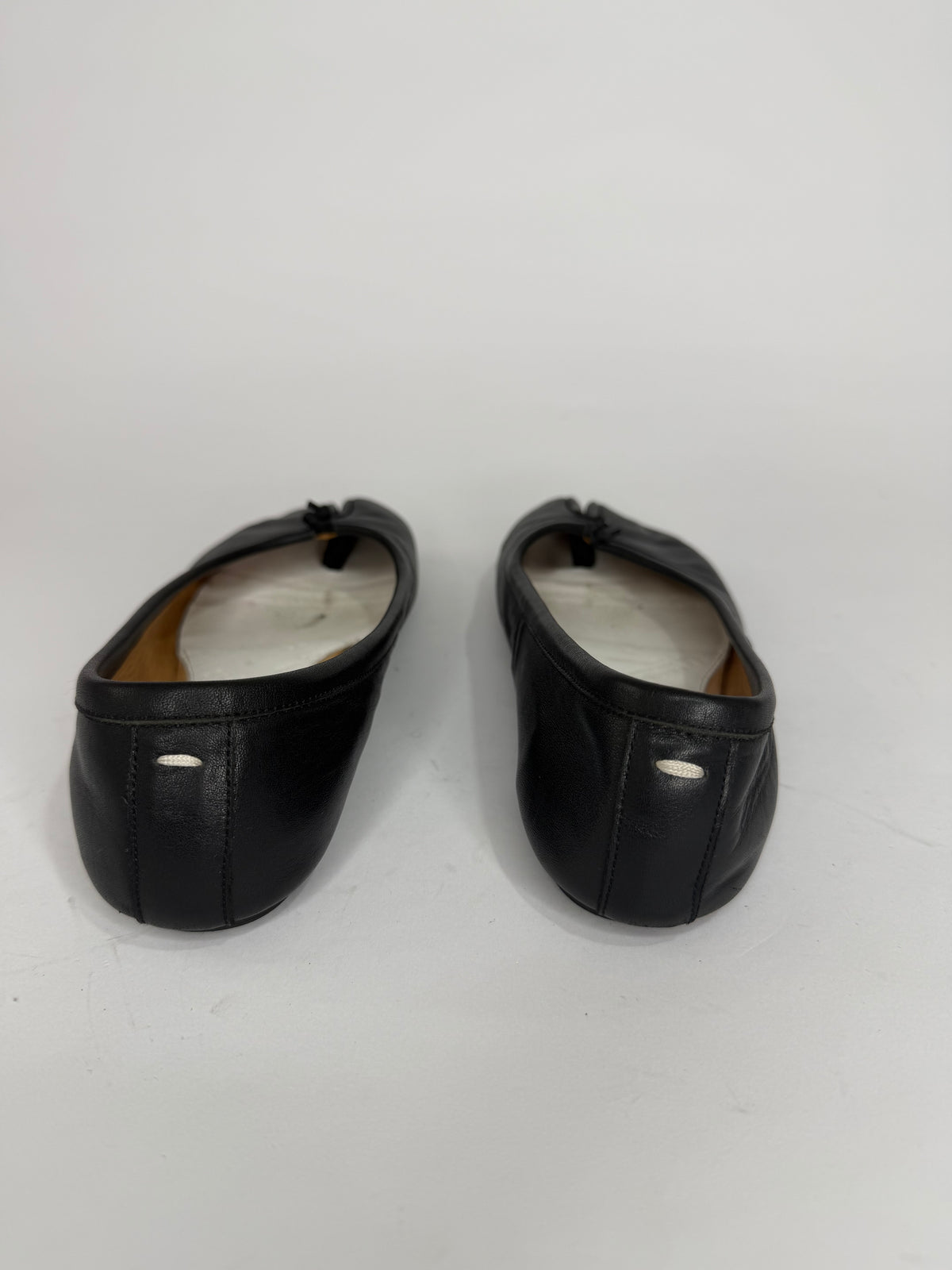 Maison Margiela Tabi Ballet Flats Black Leather Split-Toe EU 38 EU/ 8 US