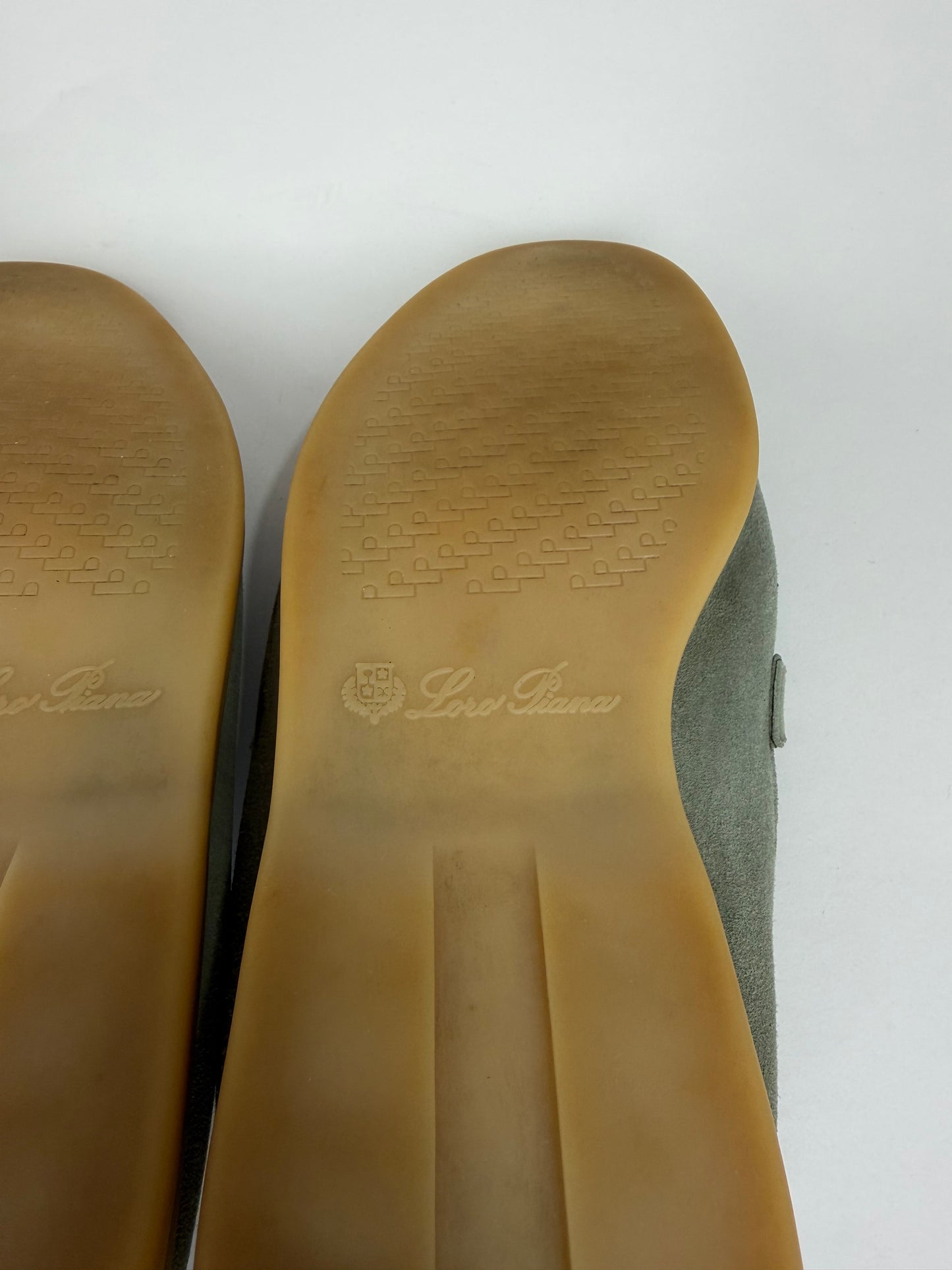 Loro Piana mint green Suede Summer Charms Walk Loafers Size 39 EU/ 9 US