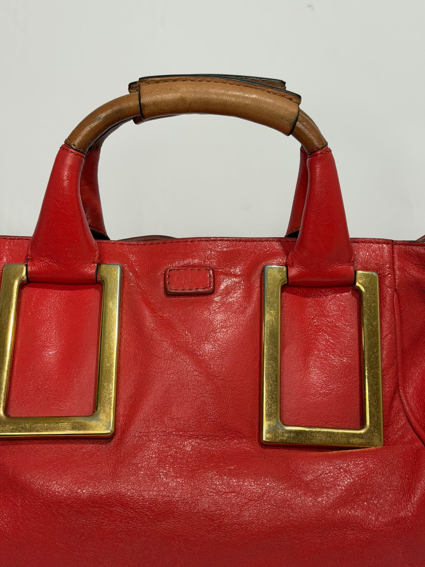 CHLOE Calfskin Small Ethel Satchel Red