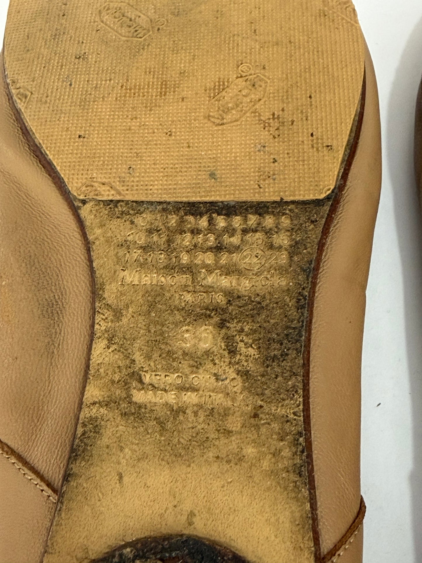 Maison Margiela Tabi Ballet Flats Brown Leather Split-Toe EU 36 / 6 US/ 3 UK