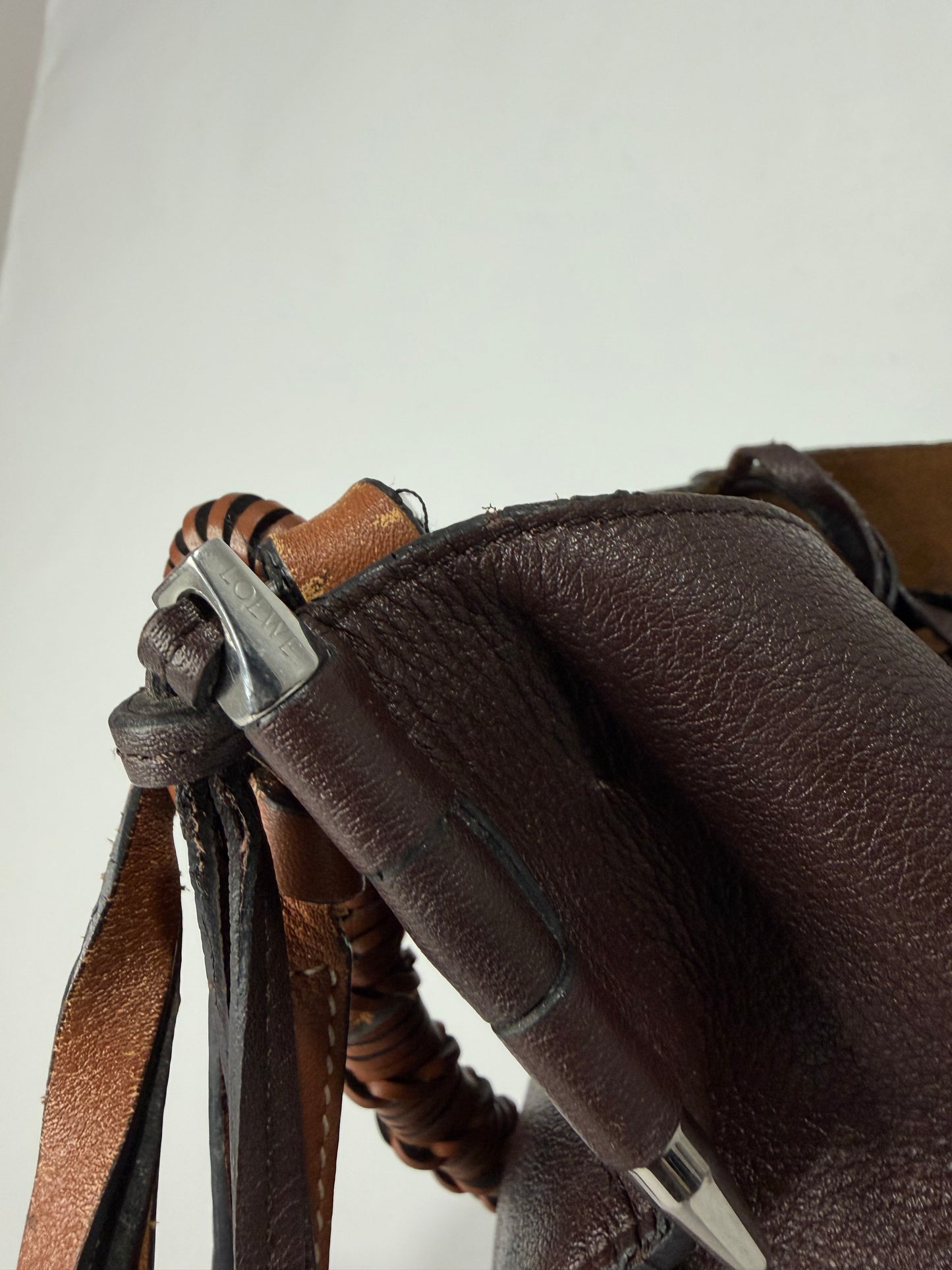 Loewe Leather Drawstring Bucket Bag
