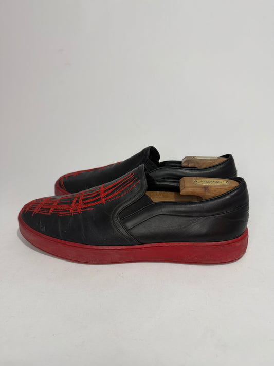 Dior Homme “Scream” Leather Slip-On Sneakers Black/Red – Men’s EU 45/ 11 UK/ 12 US