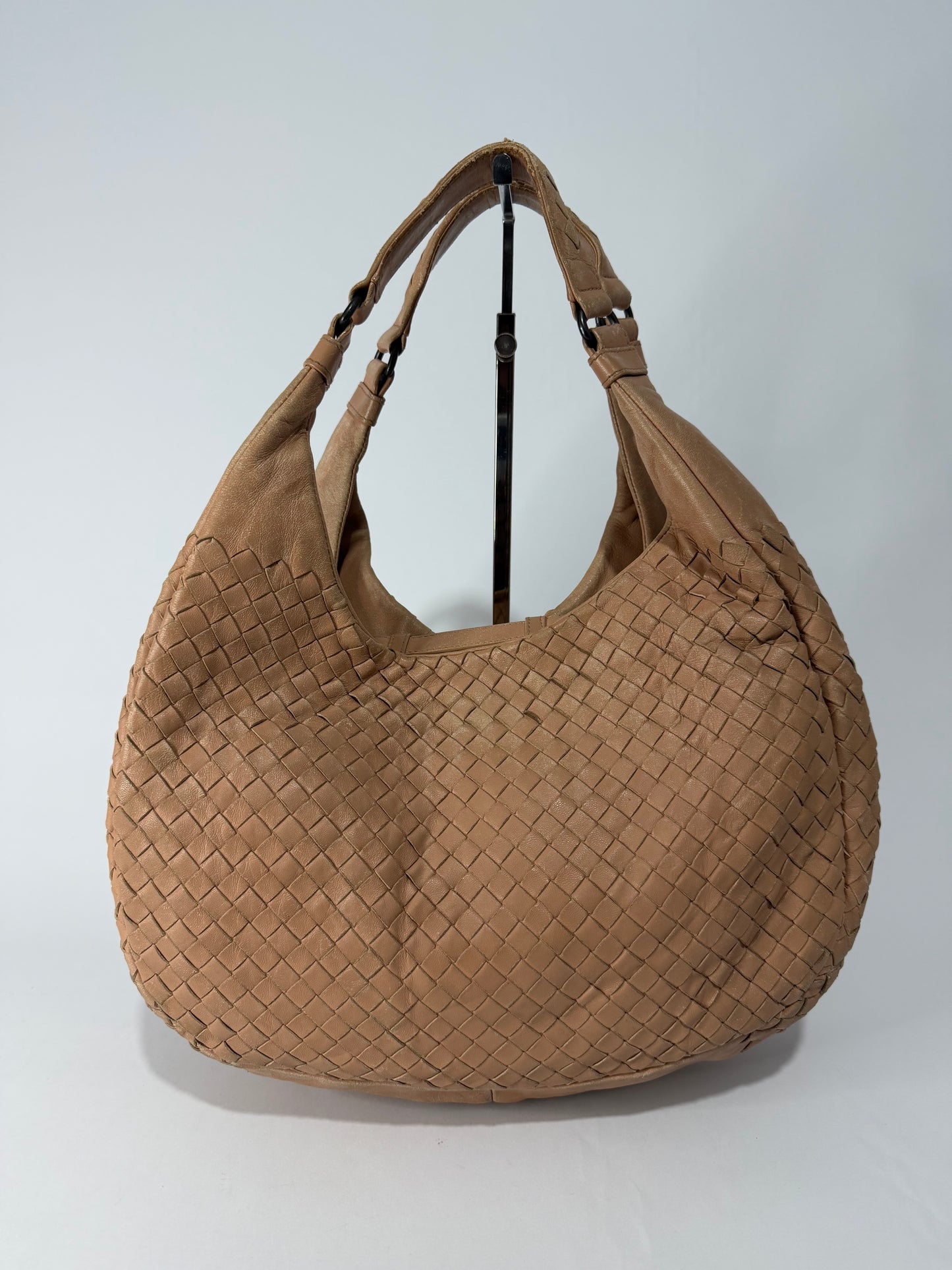 BOTTEGA VENETA Ebano Woven Leather Small Campana Bag