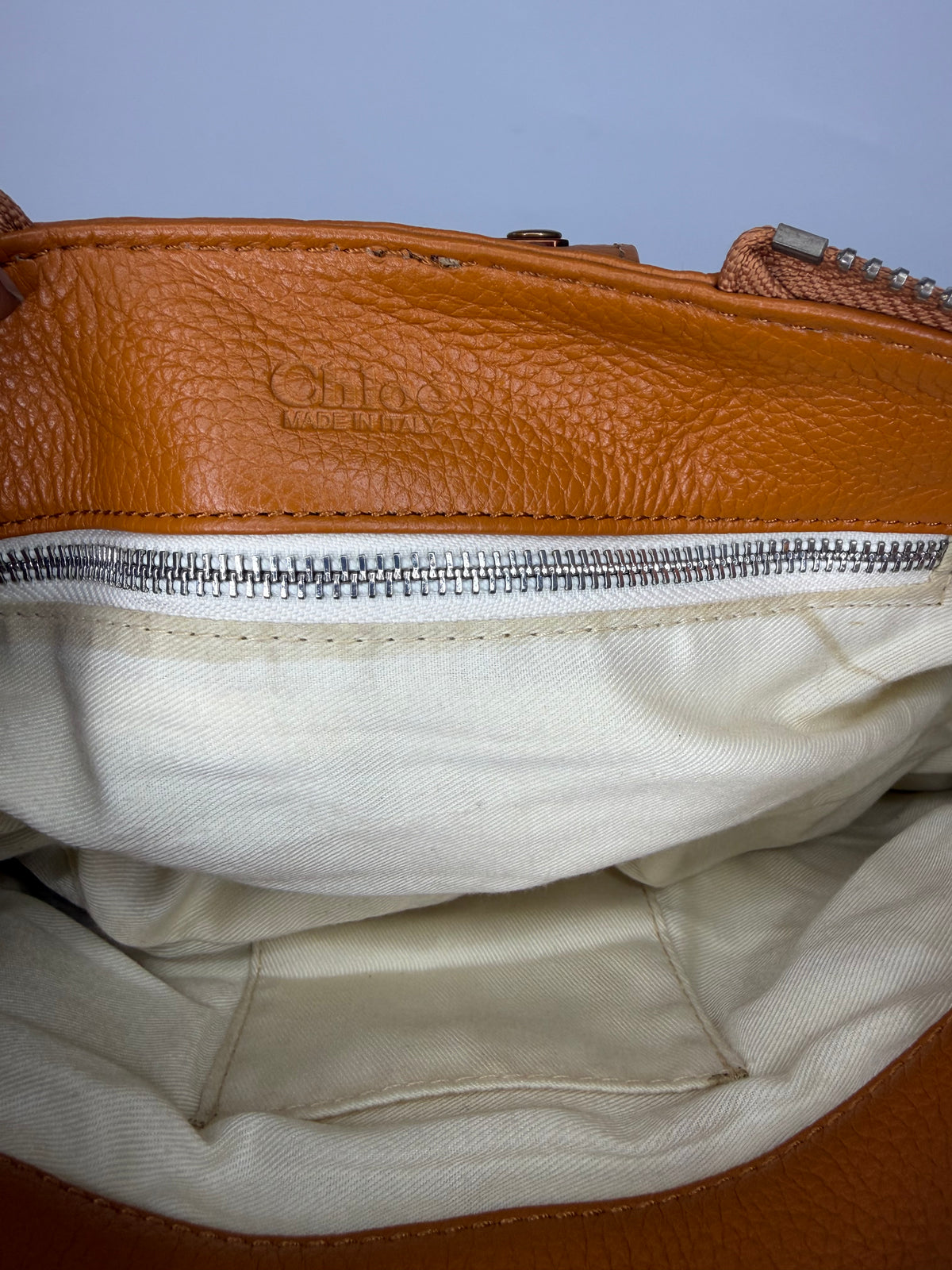 CHLOE
Calfskin Medium Paddington Satchel Tan