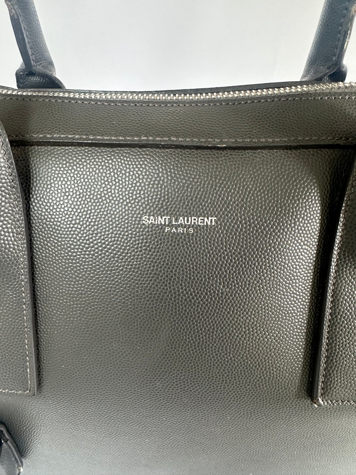 SAINT LAURENT Black Leather Museum Briefcase